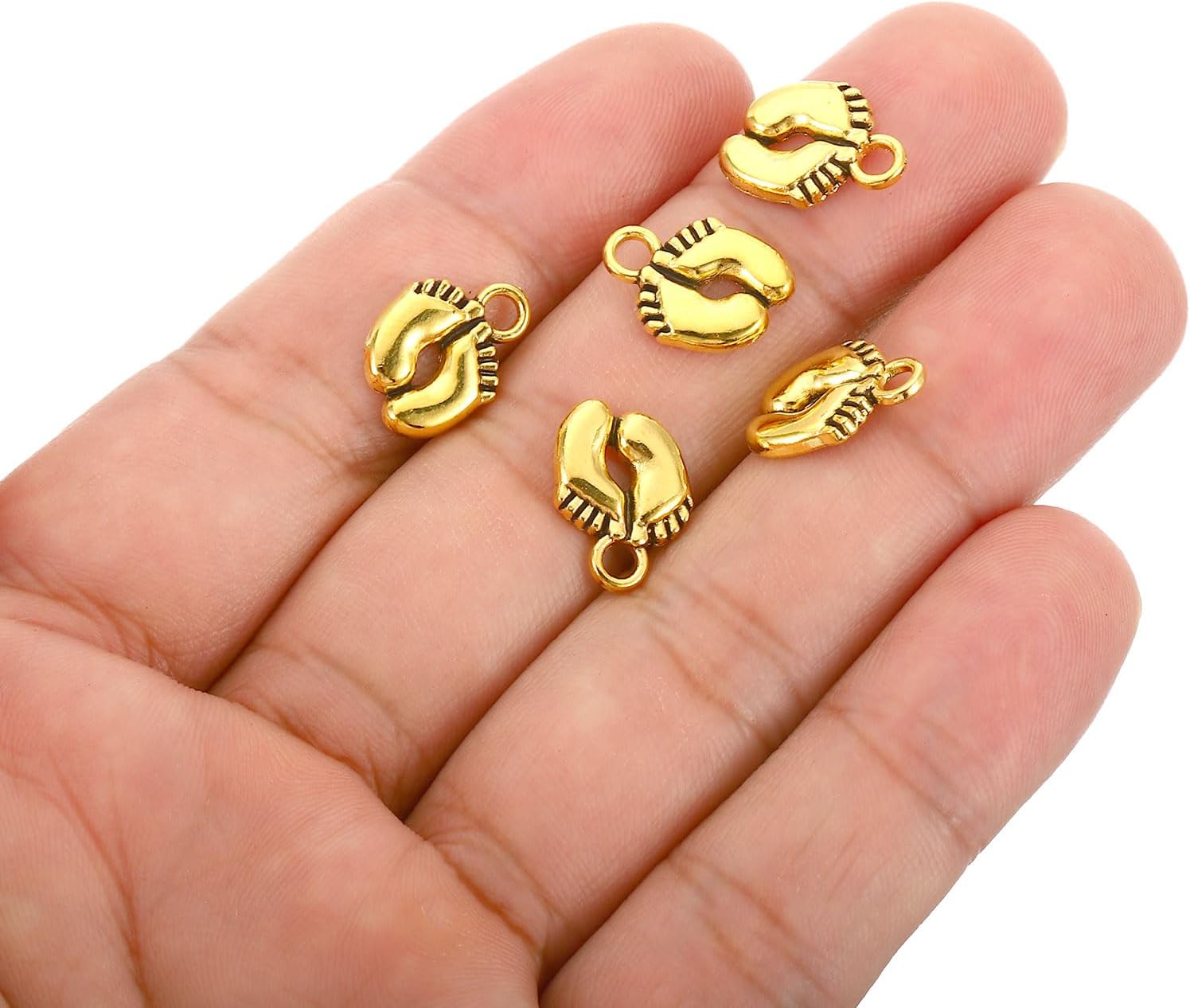 PATIKIL 100 piezas de dije de huellas, mini dije de huella, dije de metal vintage a granel, lindo bricolaje para hacer joyas, pulseras y aretes