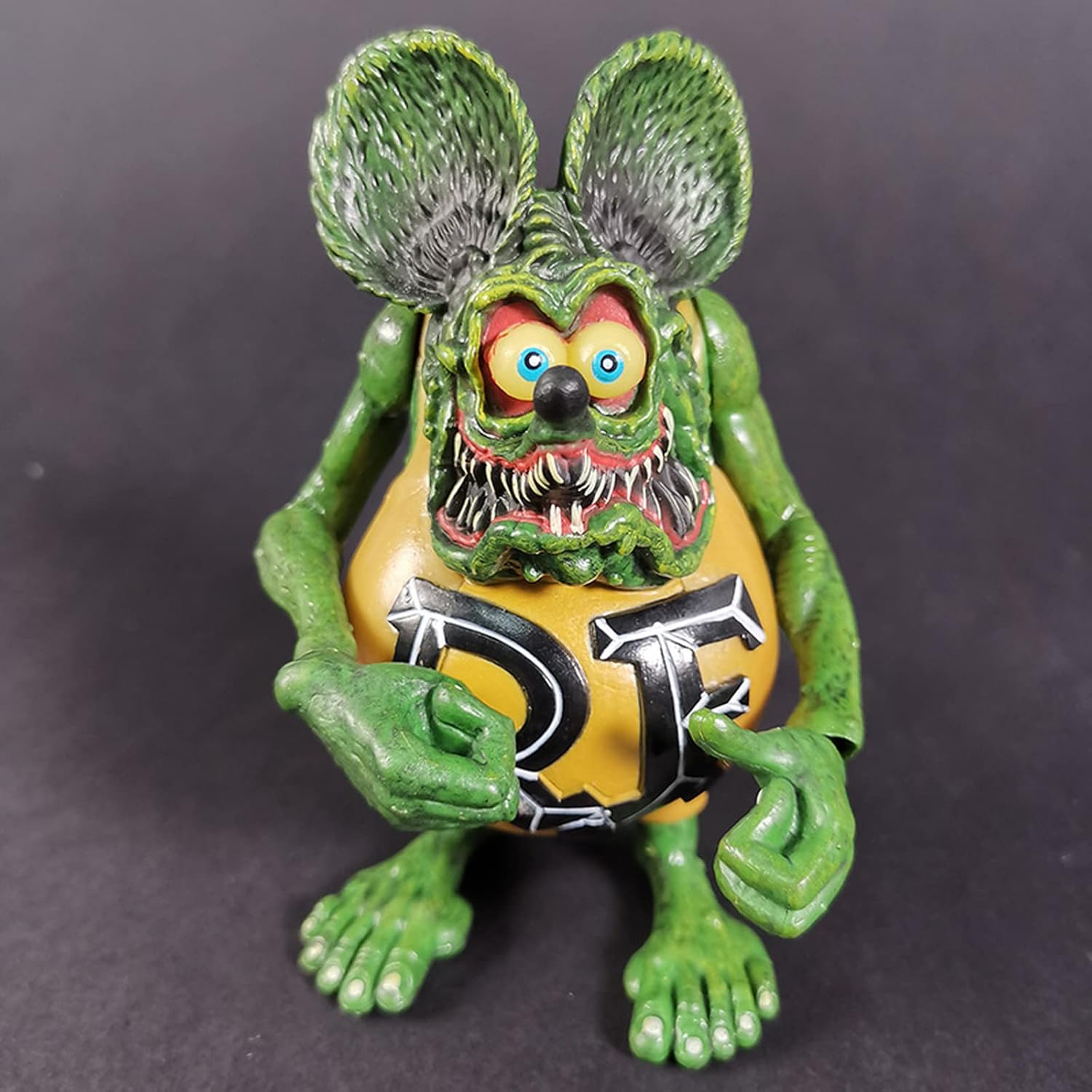 Figura de acción de Rat Fink de 4.7 in en 5 colores, estatua de rata loca, articulaciones móviles que se pueden peinar a voluntad, adecuada para