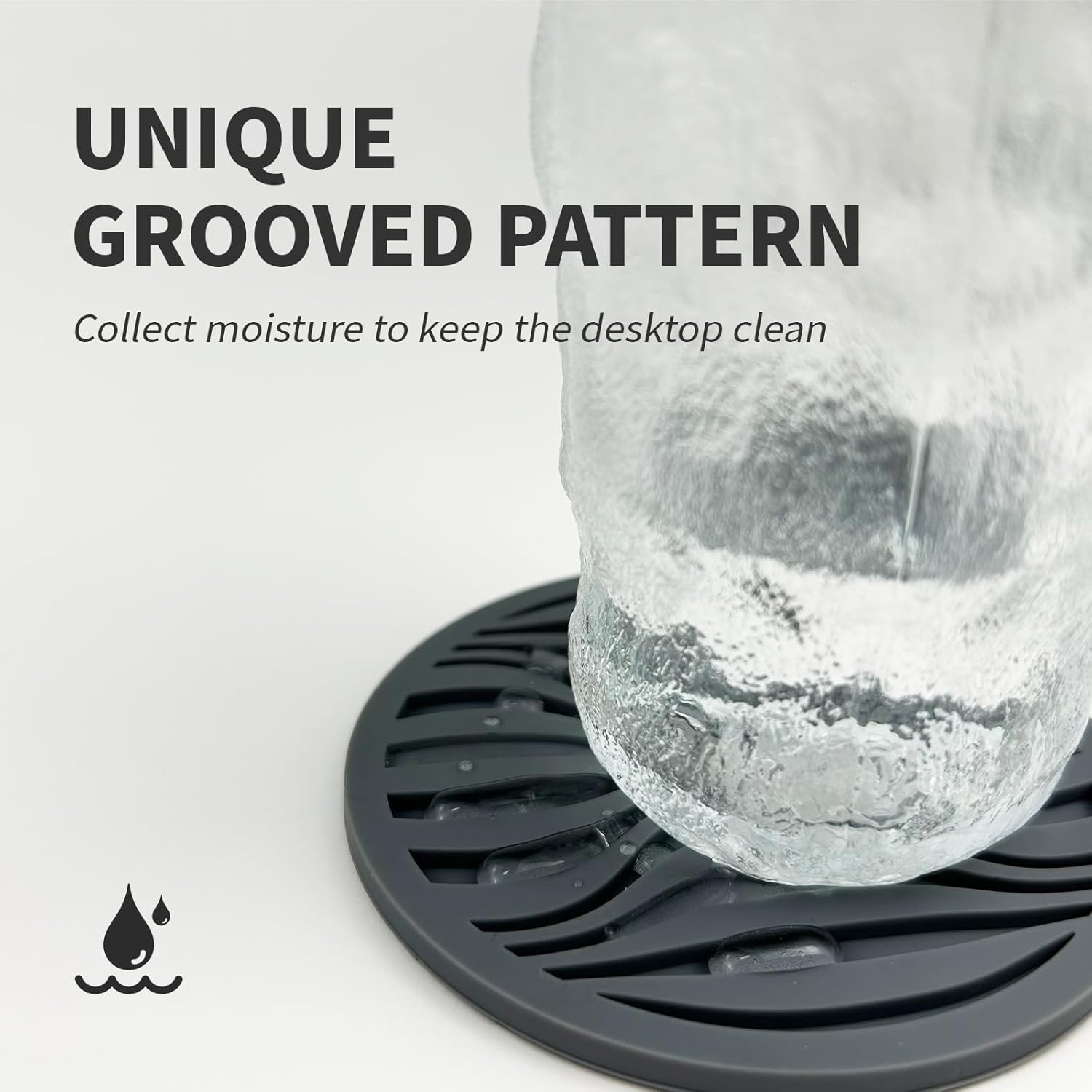 Posavasos para bebidas, 8 piezas con soporte, posavasos de silicona para protección de mesa, resistentes al calor y antideslizantes, posavasos