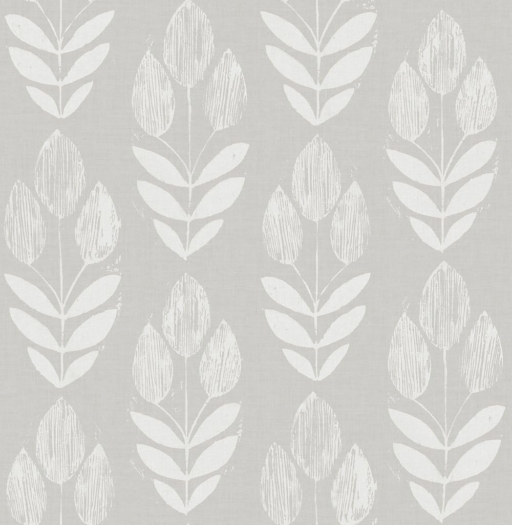 Chesapeake 3115-24473 Garland Block Tulip – Papel pintado, Dove