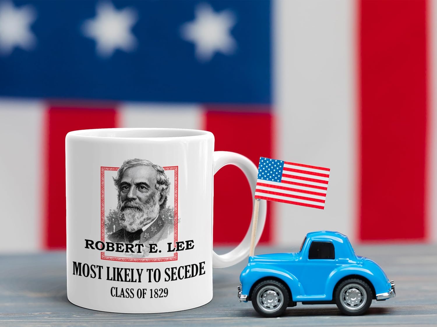 Soul’n’Passions General E. Lee Gettysburg Confederate Stuff – Taza de cerámica con más probabilidades de seceder Robert E Lee, 15 onzas, blanconegro