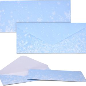 120 sobres de copo de nieve de Navidad #10 Holiday Blue Winter Snowflakes sobre invitaciones carta estándar cierre de sello de pegamento para boda, 120 sobres de copo de nieve de Navidad #10 Holiday Blue Winter Snowflakes sobre invitaciones carta estándar cierre de sello de pegamento para boda,