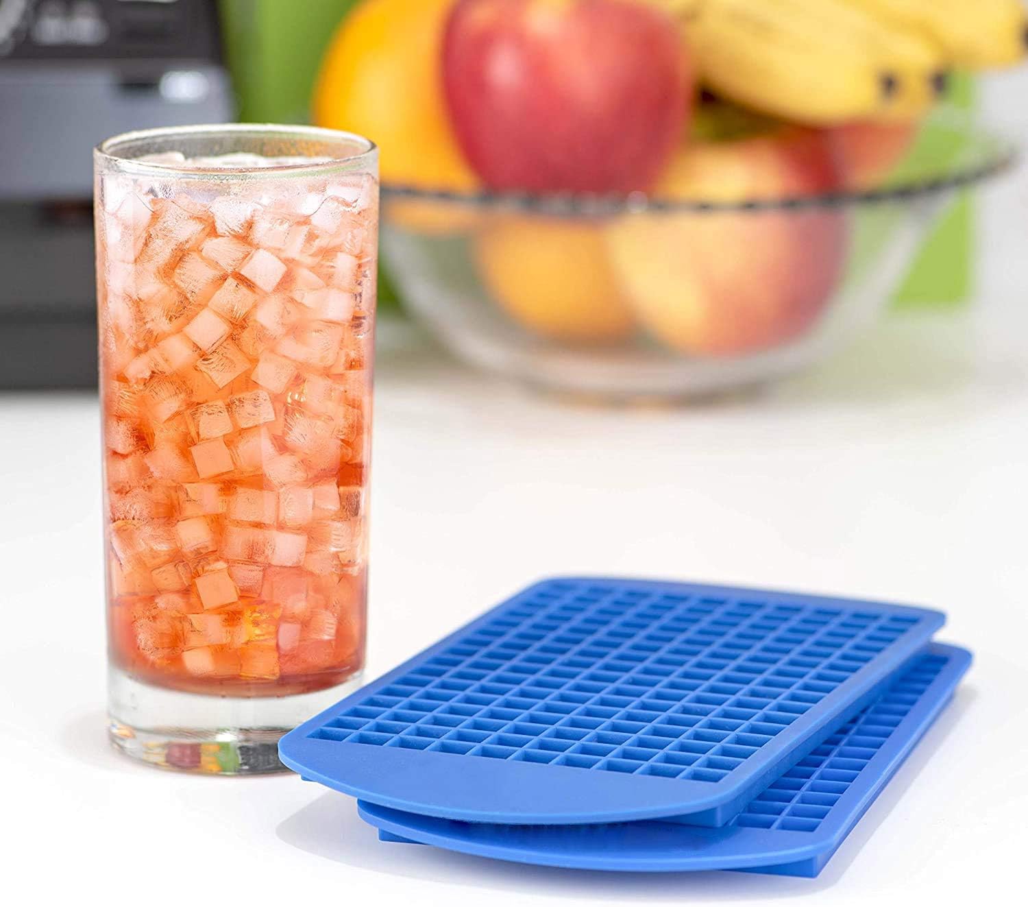Mini bandejas de silicona para cubitos de hielo, paquete de 3, 160 moldes para cubitos de hielo triturados, pequeños cubos de hielo de fácil