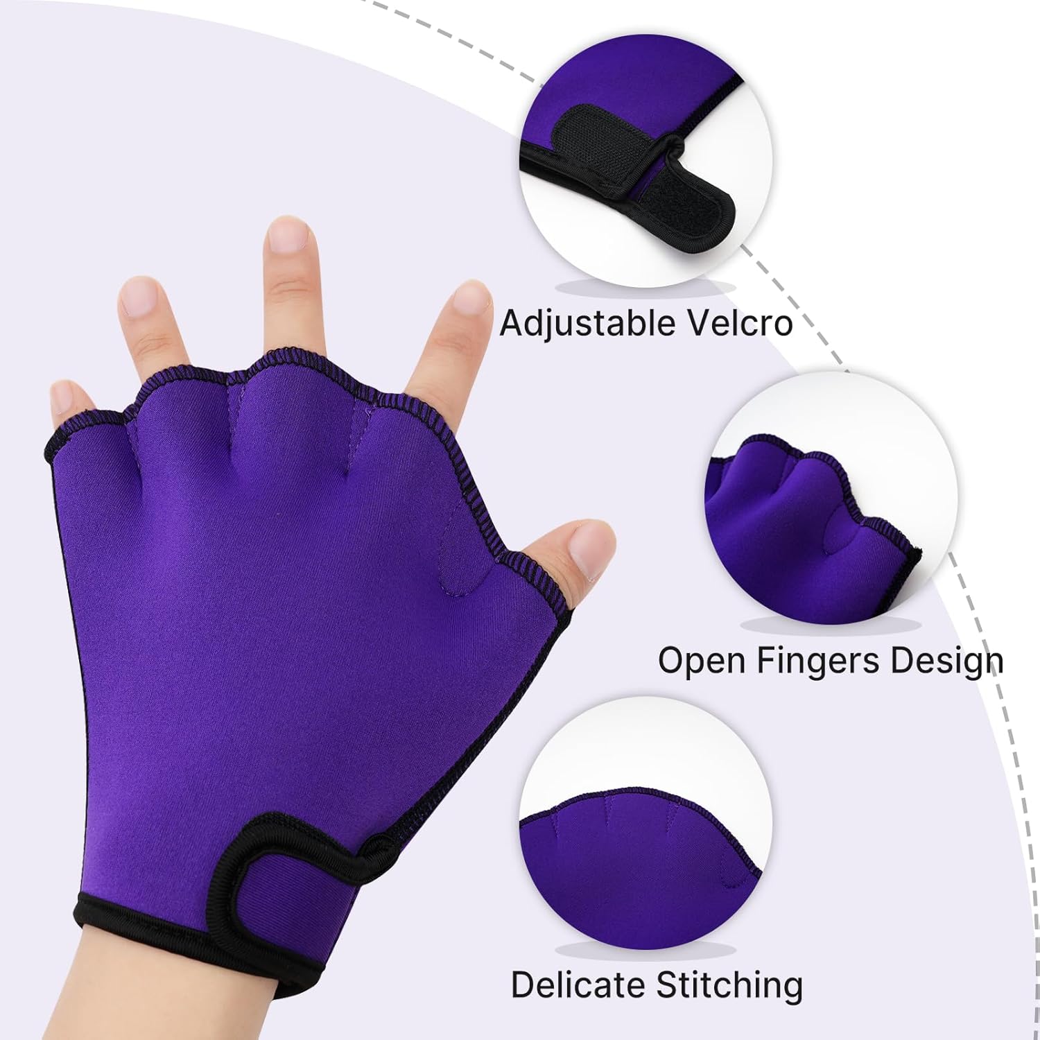 Guantes de natación con malla acuática  Aumenta el fitness y el entrenamiento, remos de resistencia para hombres, mujeres y niños  Mejora la