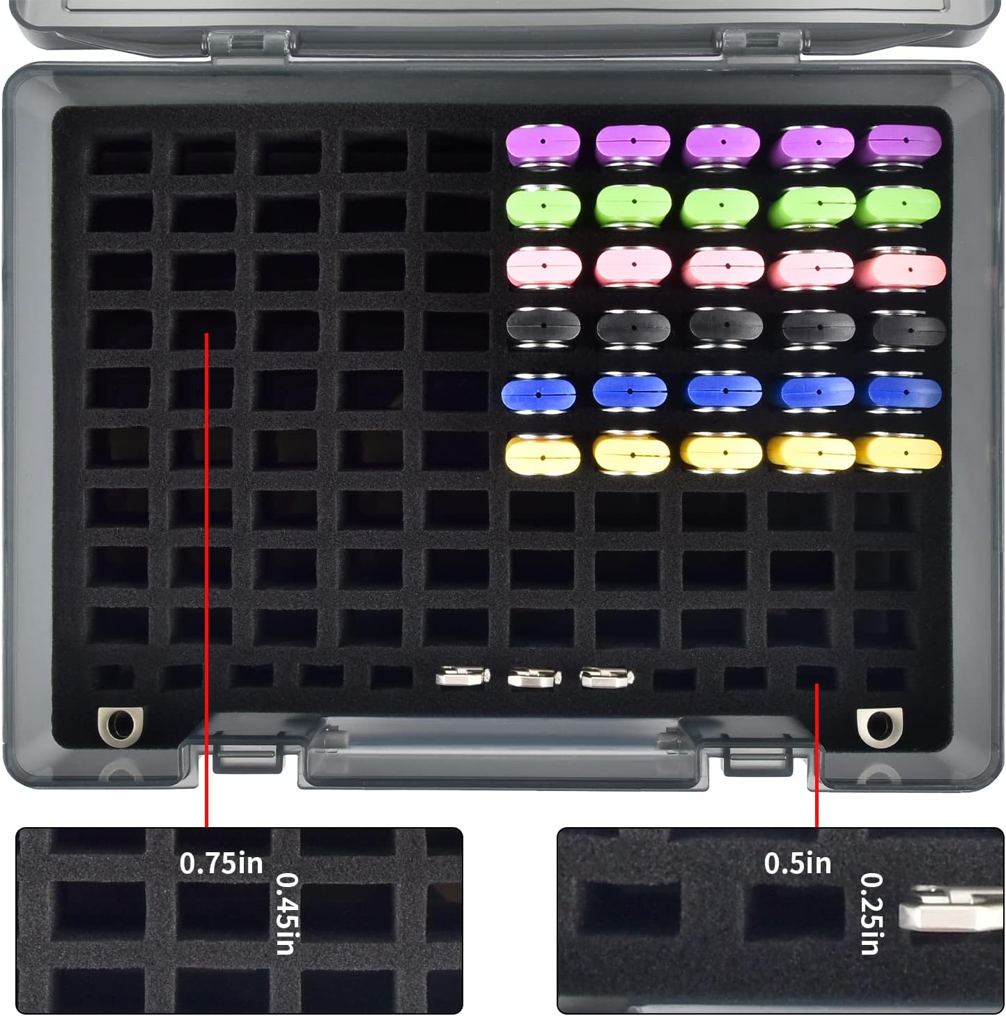 FULLCASE Estuche para unidad flash USB, memoria USB, organizador de almacenamiento de tarjetas SD, capacidad para 104 unidades, soporte de
