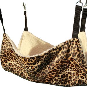 Hamaca de jaula para mascotas, diseño de leopardo de poliéster, animal pequeño, perro, cachorro, gato, gatito, hurón, hamaca colgante para cama Hamaca de jaula para mascotas, diseño de leopardo de poliéster, animal pequeño, perro, cachorro, gato, gatito, hurón, hamaca colgante para cama