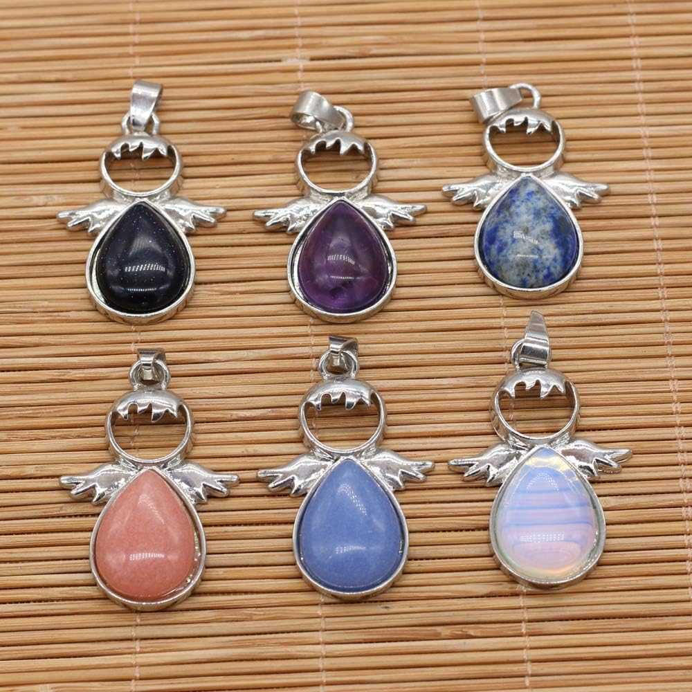 Zotoone 7 dijes de cristal de piedra natural, ángulo de 7 chakras, colgantes de piedras preciosas curativas para manualidades, collares, pulseras,