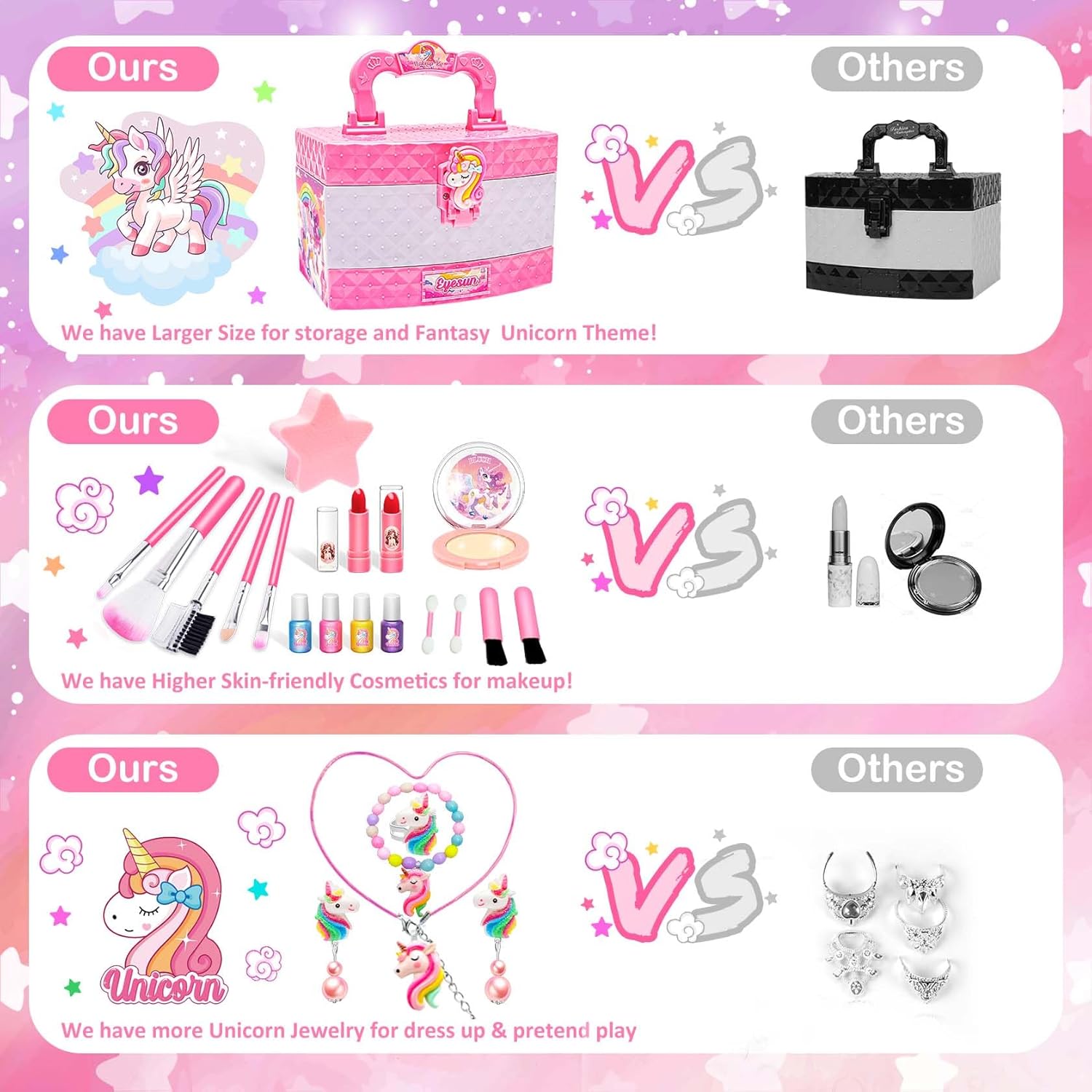 Juguetes para niñas, kit de maquillaje para niñas, juguetes para niñas de 3, 4, 5, 6, 7, 8, 9, 10, 11, 12 años, juego de maquillaje lavable para