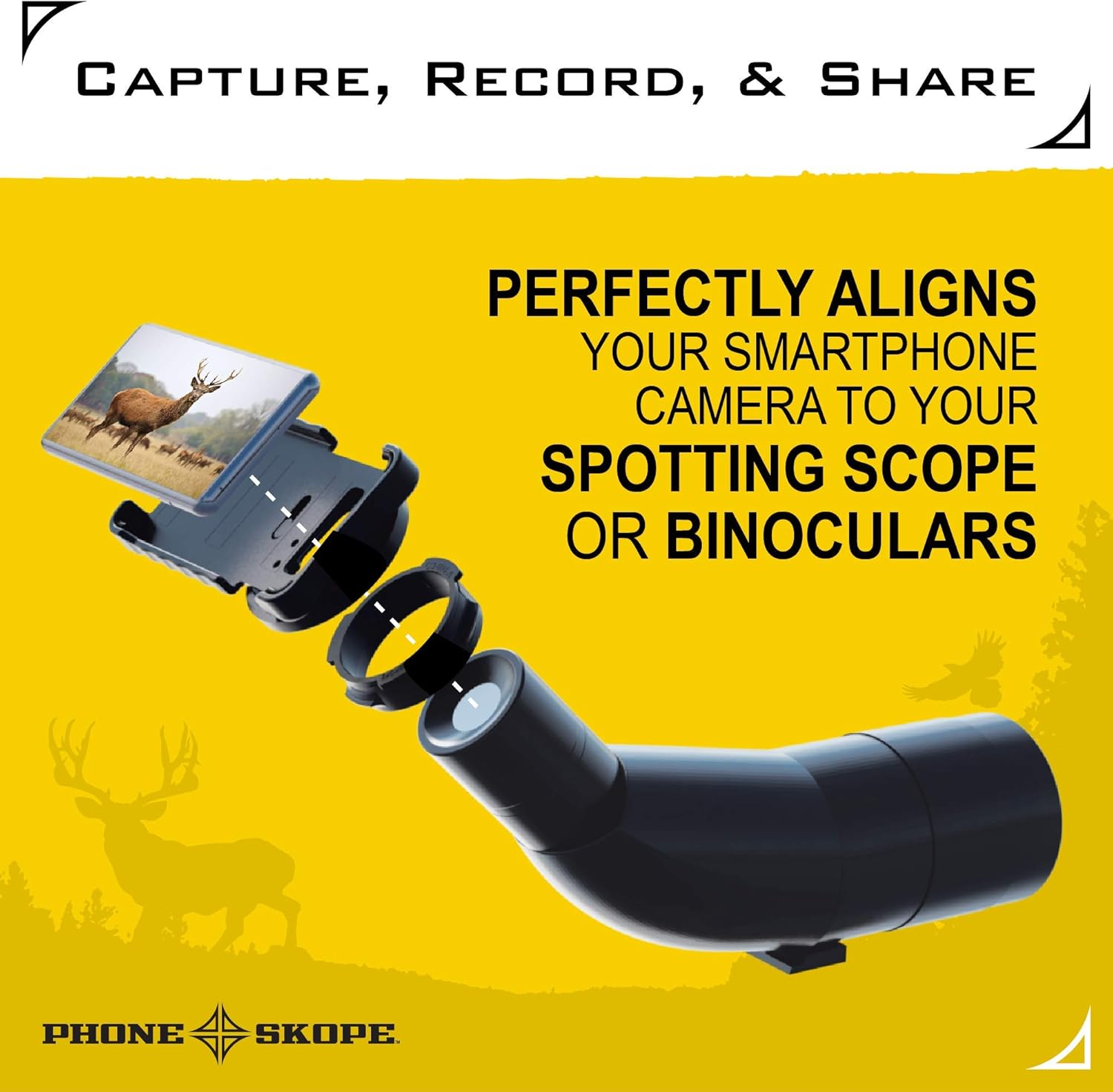 Phone Skope Kit completo de digitalización, compatible con iPhone o Samsung, incluye funda para teléfono + adaptador de ocular + paño para lentes