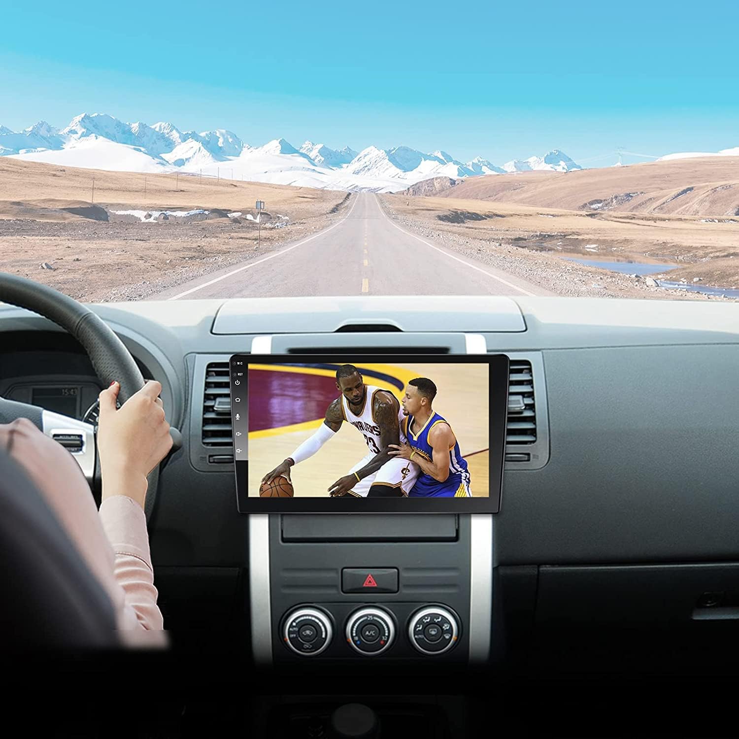Estéreo de automóvil Android de un solo DIN con CarPlay y Android Auto, pantalla táctil IPS capacitiva ajustable HD de 10.1 pulgadas, radio para