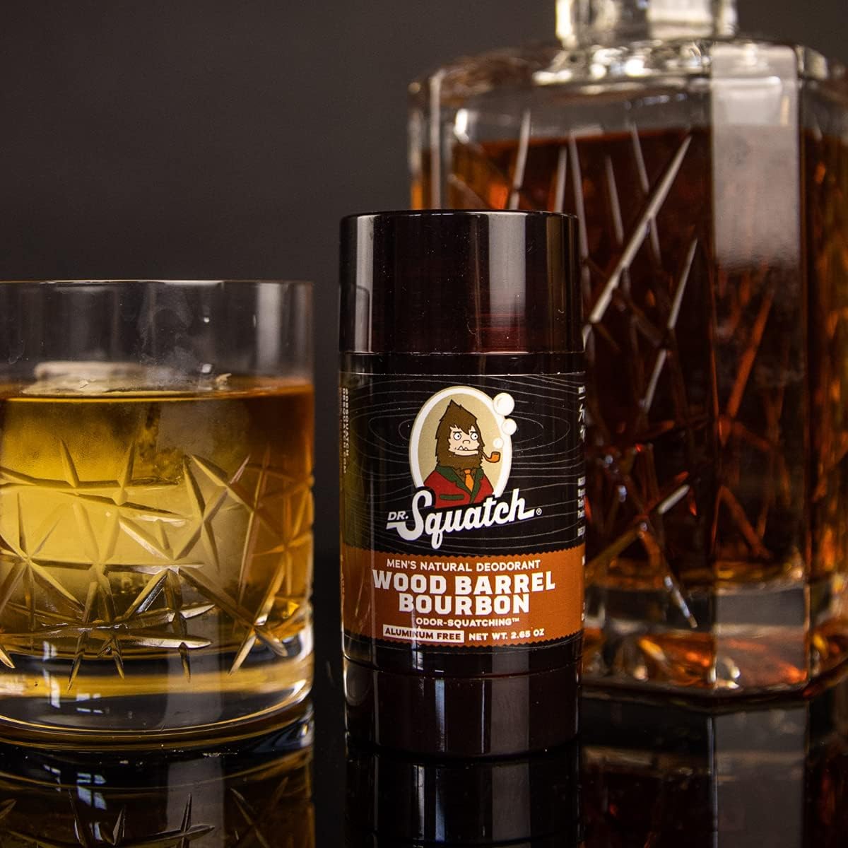 Dr. Squatch Desodorante natural para hombres  Desodorante para hombre sin aluminio, barril de madera Bourbon 2.65 oz (paquete de 1)