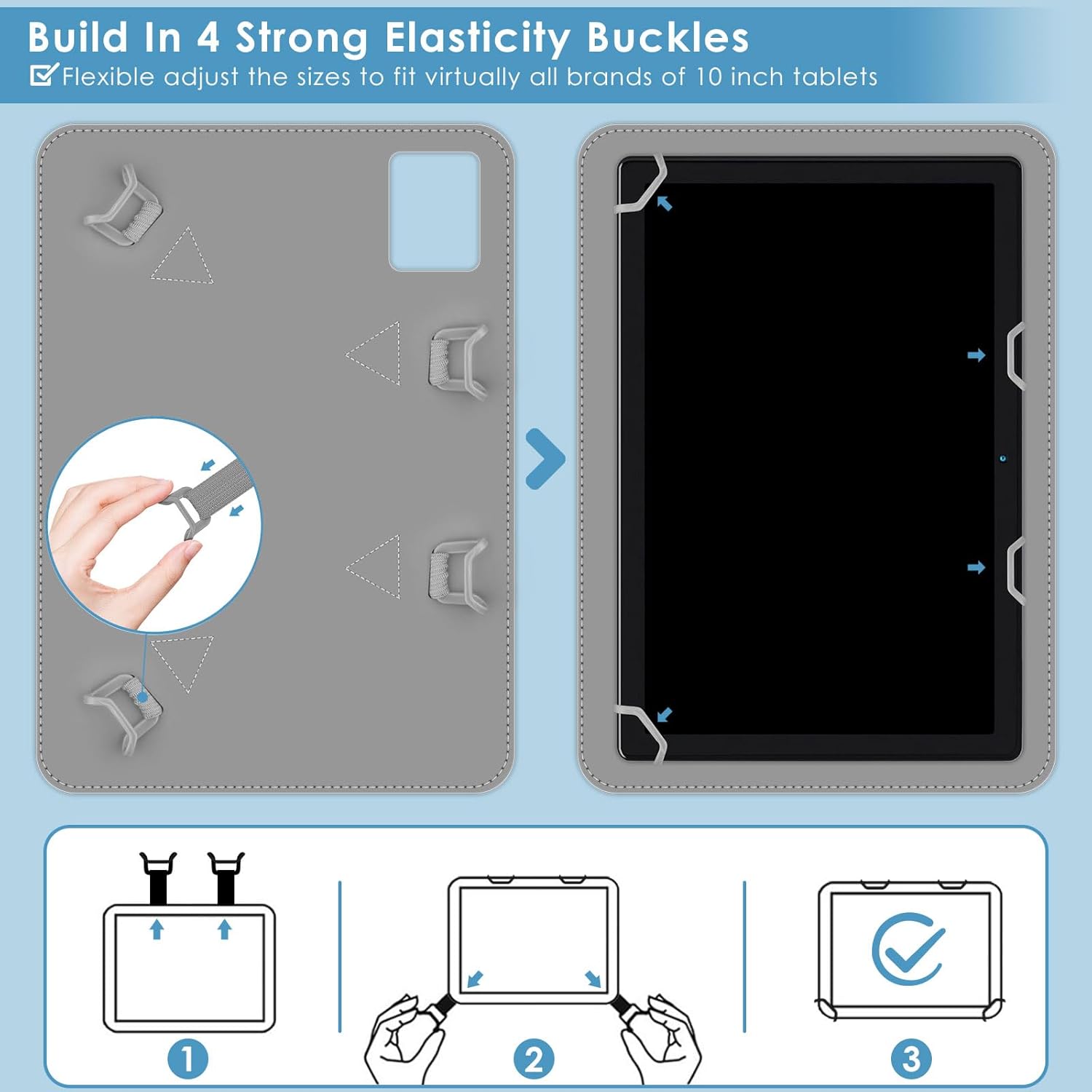 DETUOSI Funda para tablet Android de 10 pulgadas para Okaysea 10.1, Moderness 10.1, Blackview Tab 7 10.1, TCL TAB MAX 10.4, Novojoy 10.1, BaKEN