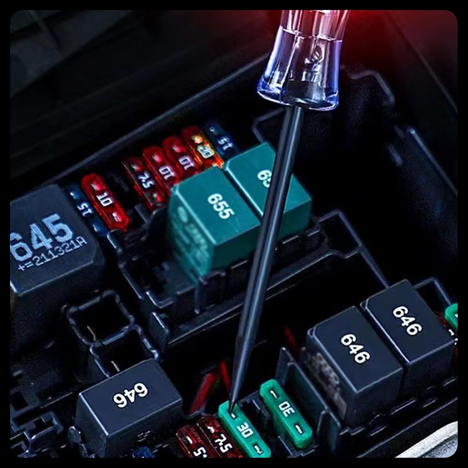 Ajxn 1 bolígrafo de mantenimiento de prueba de circuito de sonda larga de voltaje para automóvil, 3-48V 7.48 pulgadas, sensor multifunción de
