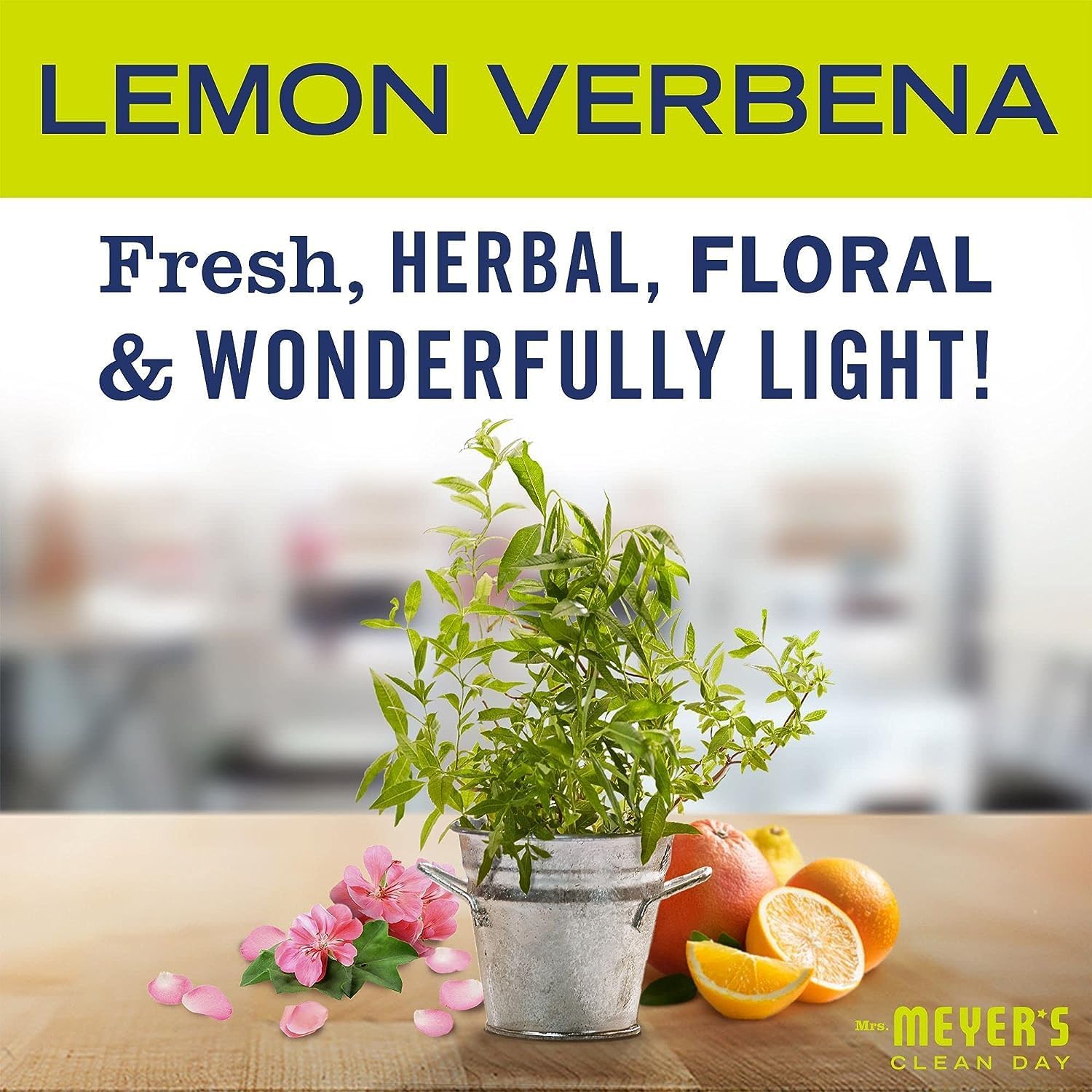 MRS. MEYER’S CLEAN DAY Variedad de aroma a verbena de limón, 1 ambientador de habitación de 8 onzas, 1 jabón líquido para platos de 16 onzas, 1