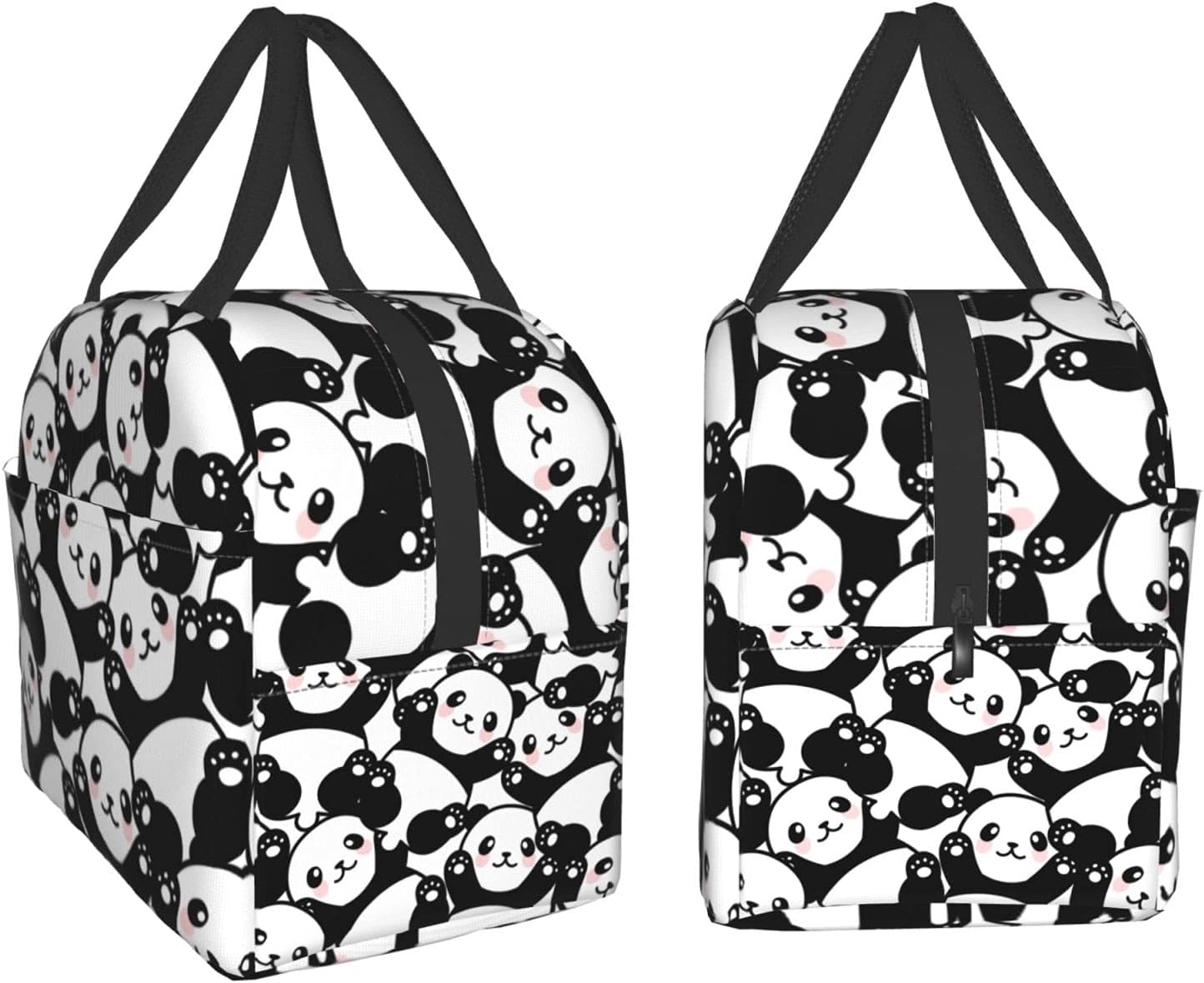 Linda lonchera de panda  Bolsas de almuerzo aisladas para niños y niñas, bolsas de almuerzo reutilizables, perfectas para la escuela, campamento,