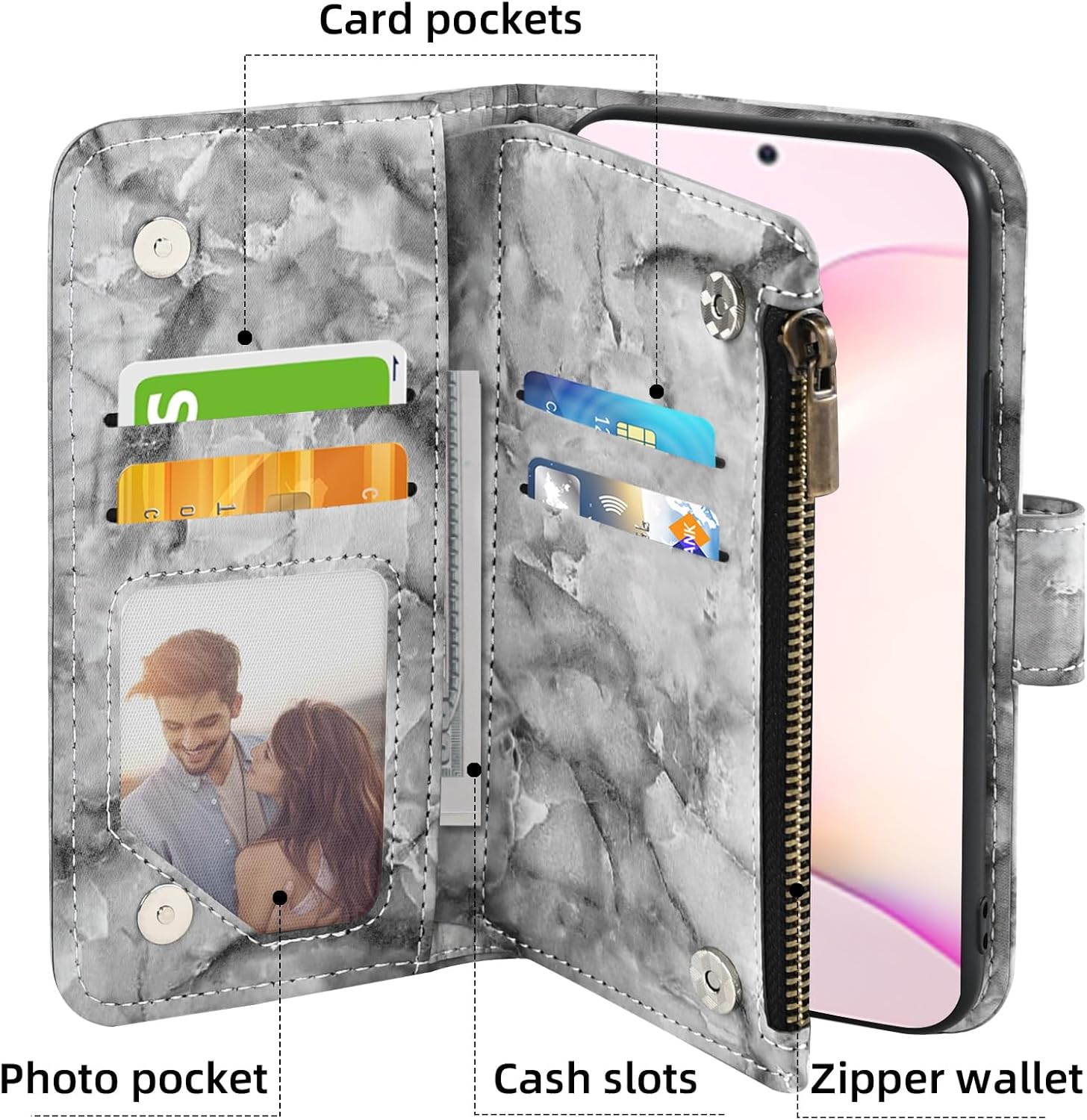 Asuwish Funda de teléfono para Samsung Galaxy Note 10 Lite con protector de pantalla de vidrio templado y soporte de ranura para tarjeta de crédito