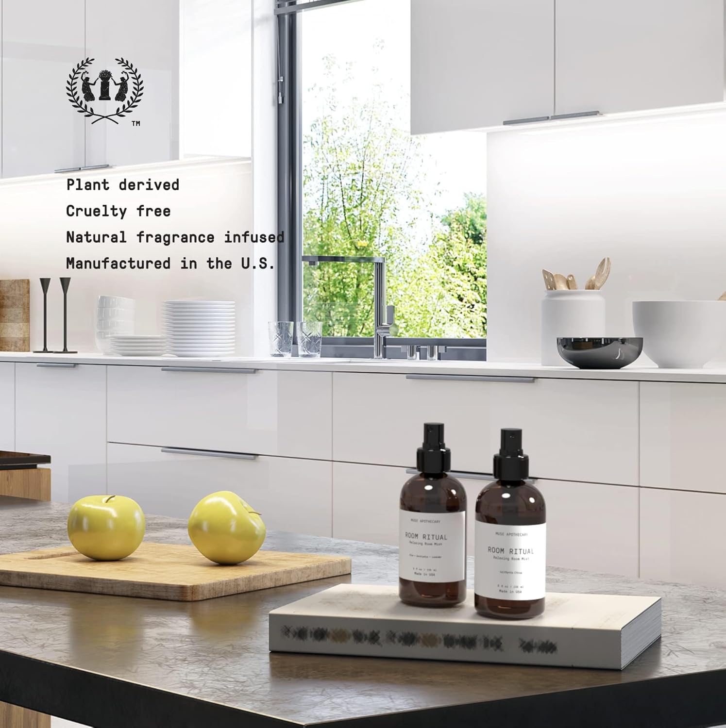 Muse Bath Apothecary Room Ritual – Rocío aromático y relajante para habitación, 8 onzas, infundido con aceites esenciales naturales, cítricos de