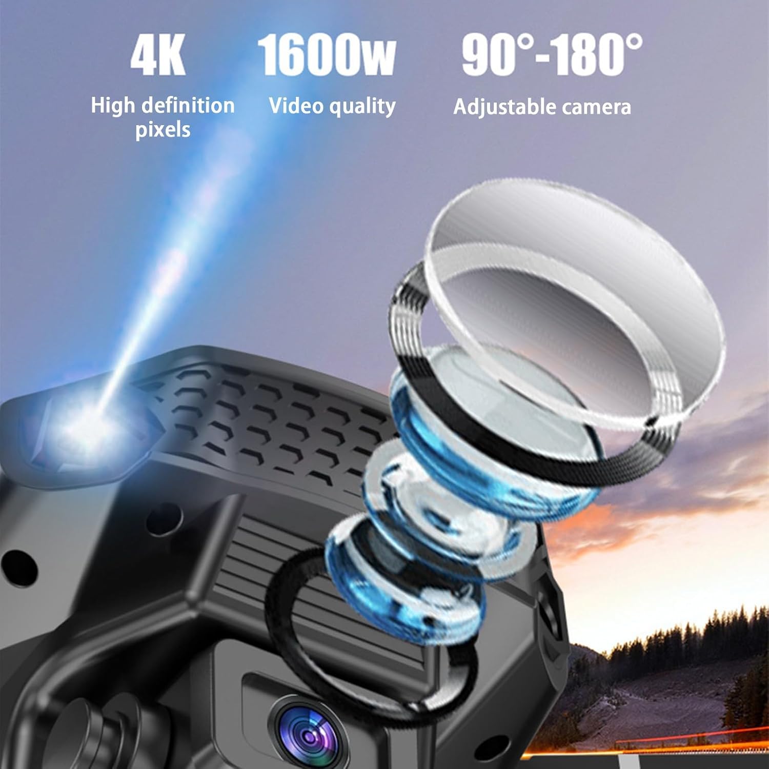 Drone with Camera, Remote Control Foldable Drone with Dual 4K HD FPV Camera – Altitude Hold, Headless Mode, One Key Start Speed Adjustment,