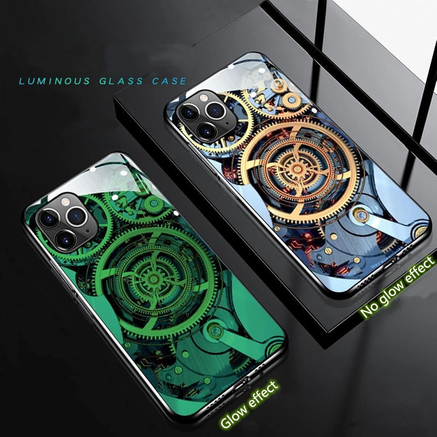 Funda compatible con iPhone 12 Pro Max, cubierta trasera de vidrio templado que brilla intensamente, a prueba de golpes, para mujeres geniales y