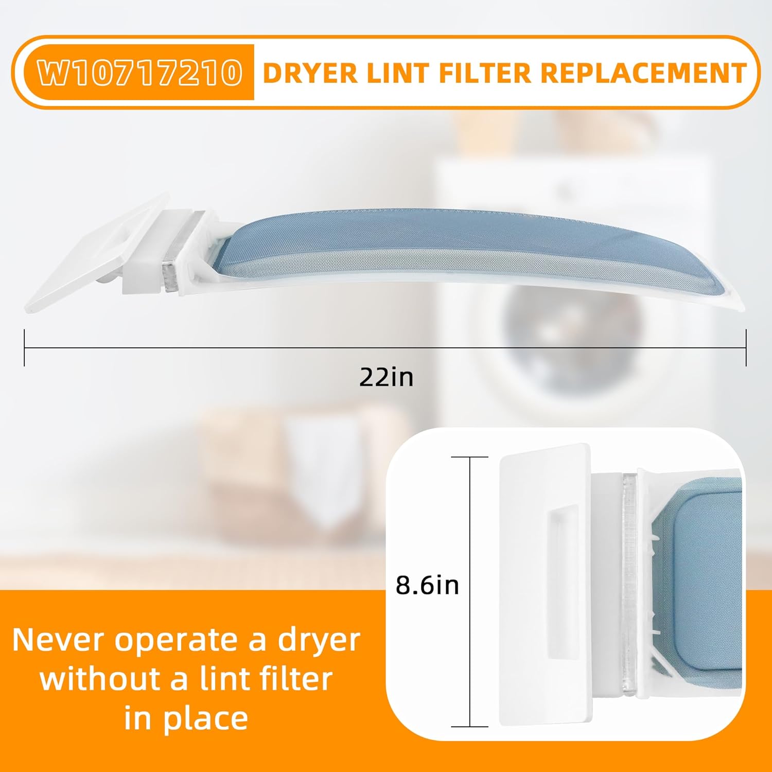 AMI PARTS W10717210 W11522758 Secadora Filtro de Pelusas Pantalla Piezas de repuesto para Whirl-pool, Ken-more – Repalce 348846, 348851, 689465,