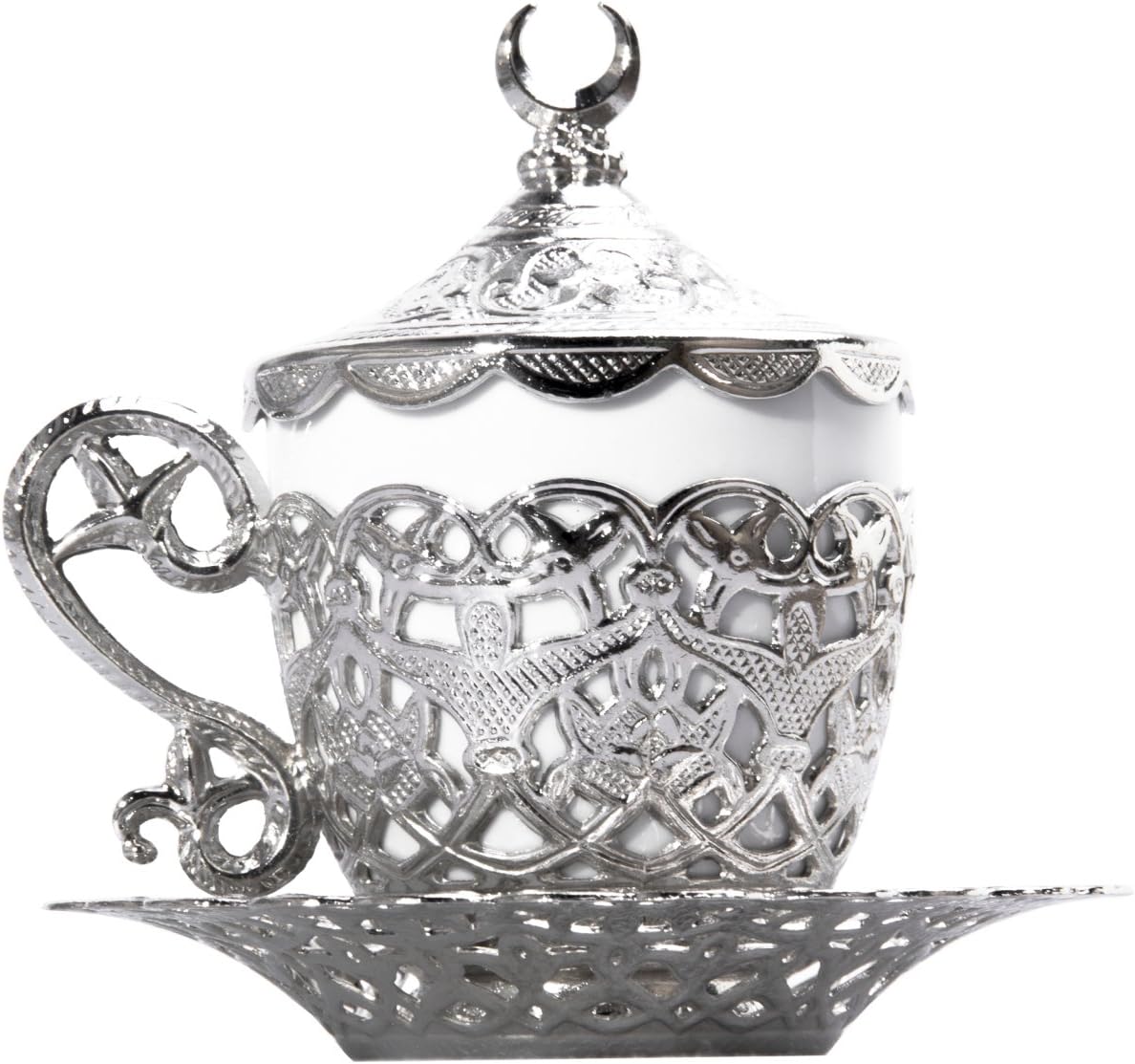 Alisveristime Juego de 27 platillos de café turco griego árabe (Gelincik) (plata)