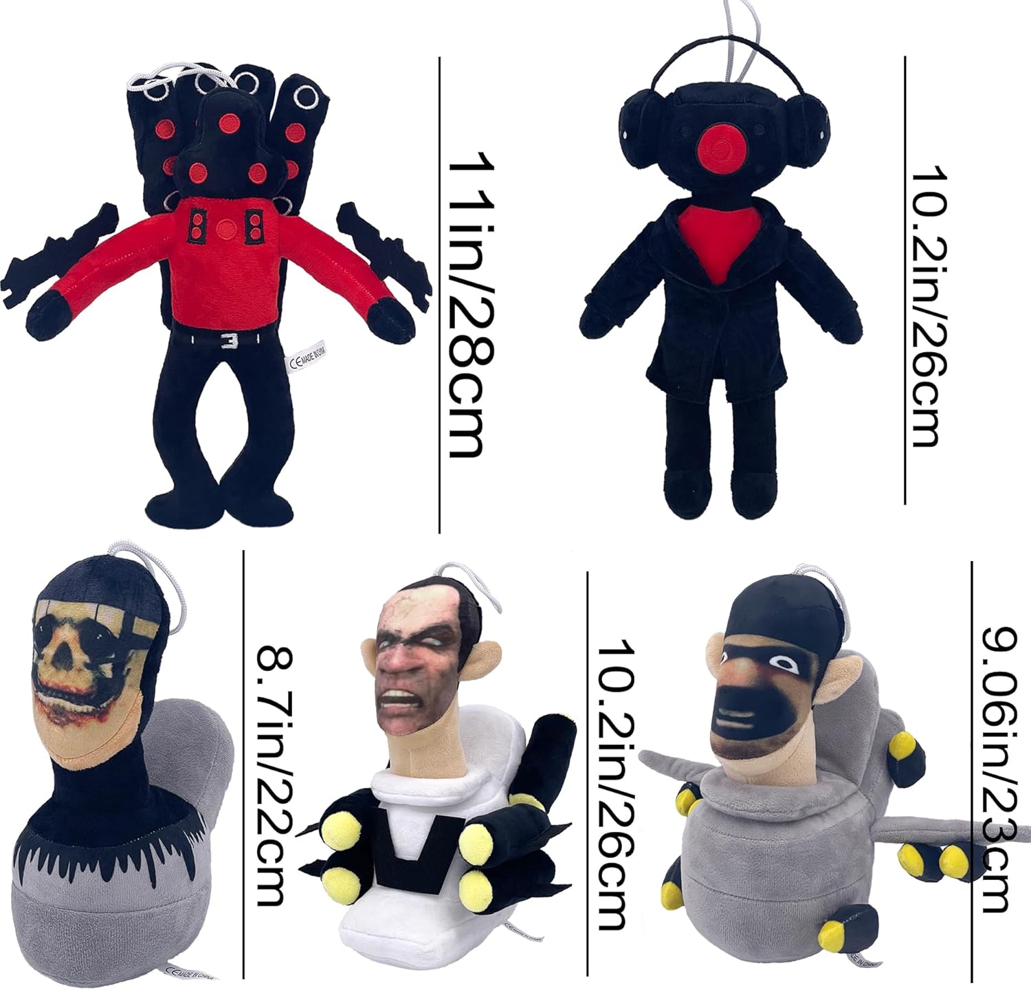 Skibri – Juguete de peluche para inodoro, 5 piezas, material de polipropileno, de material de polipropileno, muñeca suave y fresca, regalo para niños