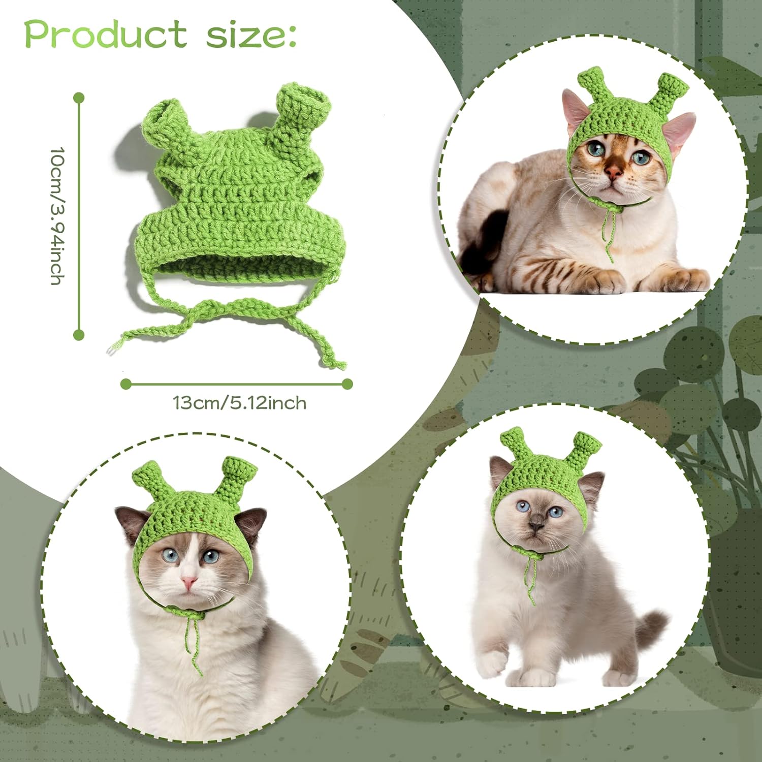 NVTED Sombrero de gato, adorable disfraz de conejo, forma de rana, hecho a mano, de lana de punto, gorra de rinoceronte, sombrero de conejo con