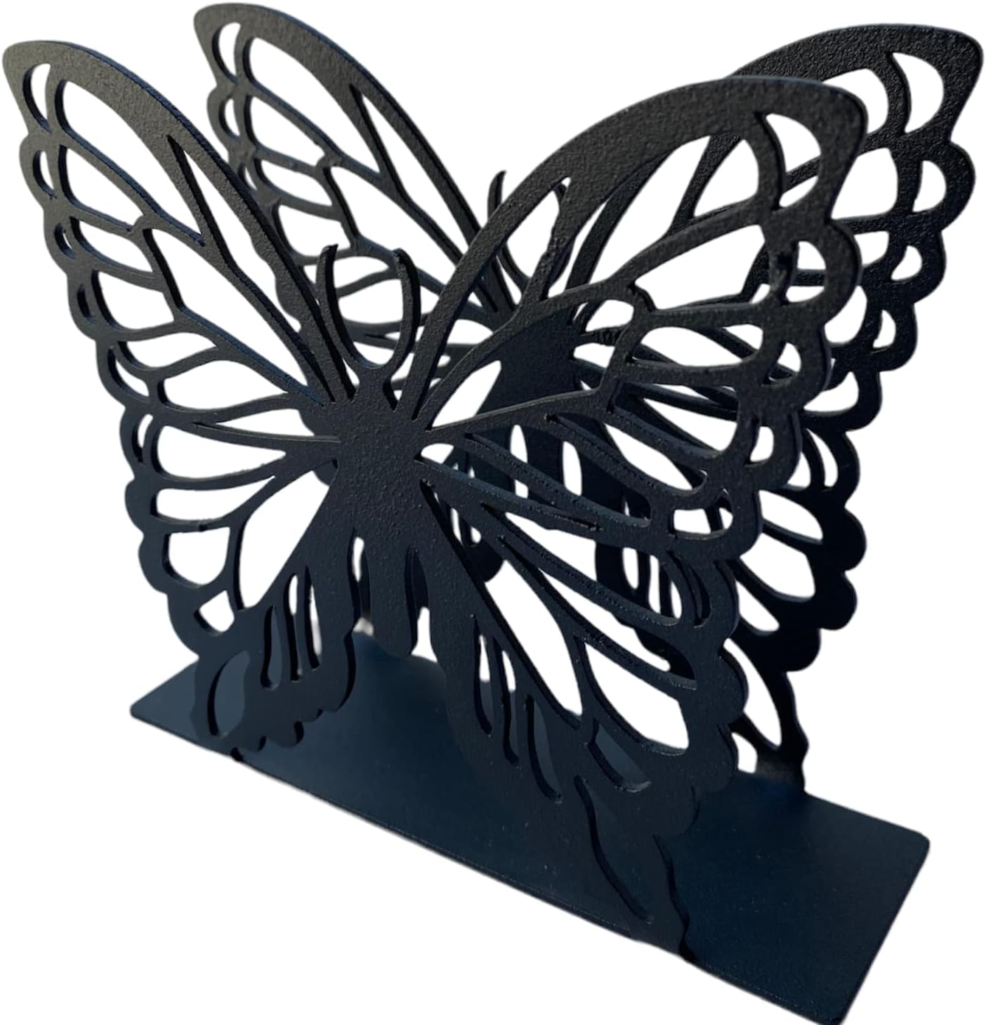Servilletero negro para mesa, servilletero con diseño de mariposa, dispensador de pañuelos para encimeras de cocina, mesa de comedor y picnic,