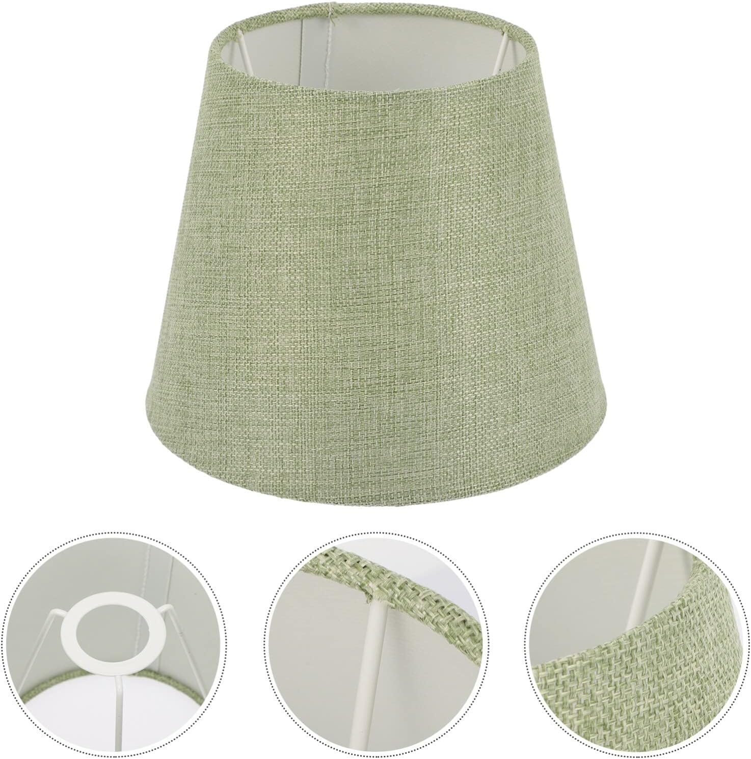 DOITOOL Pantalla de tambor de tela para lámpara de mesa, lámparas de pie, pantalla de lámpara de araña, pantalla de lámpara de arpillera de granja,