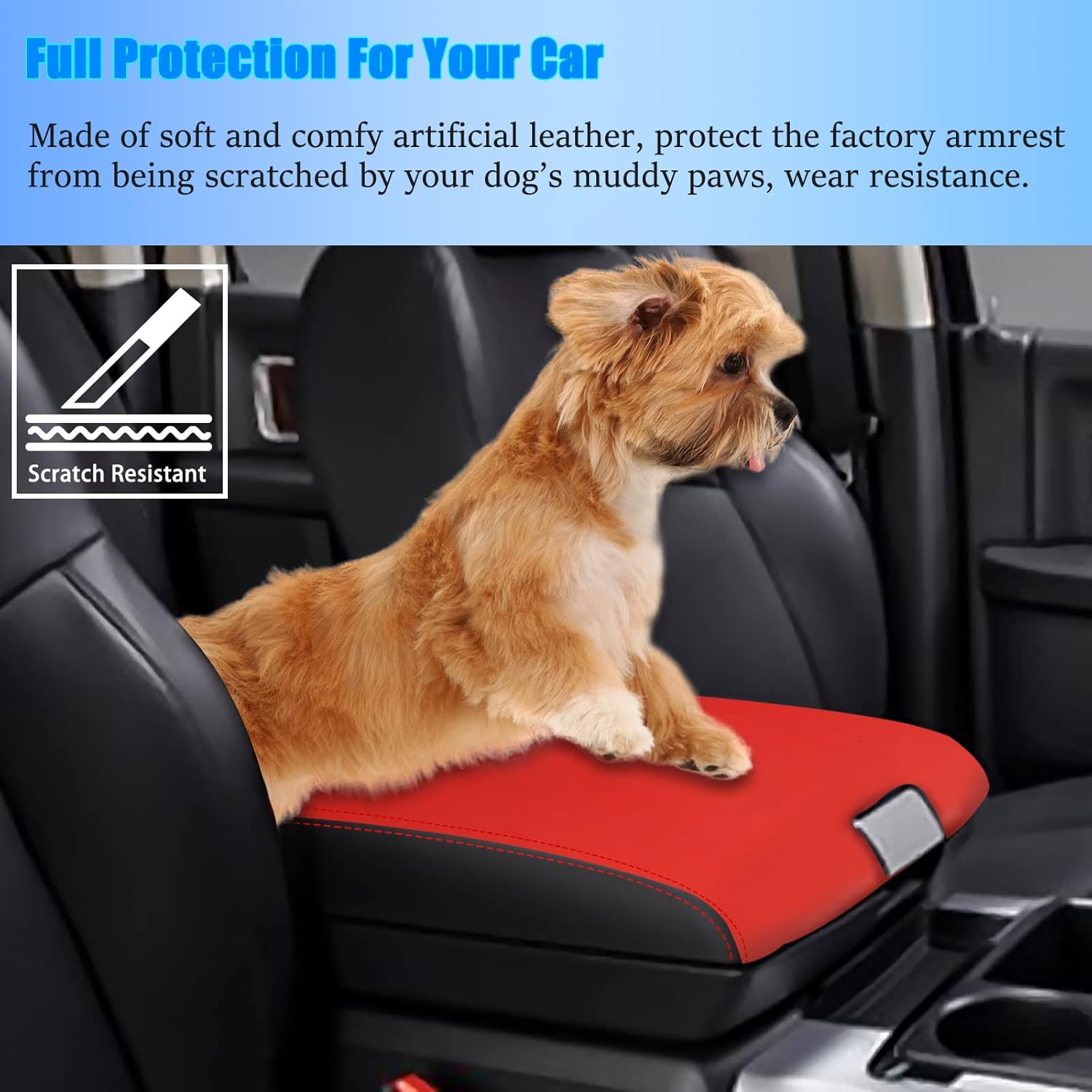YOFAMO Funda para consola central RAM 2009-2018, antiarañazos, de cuero, impermeable, protector de reposabrazos para Dodge RAM 1500 2500 3500 4500