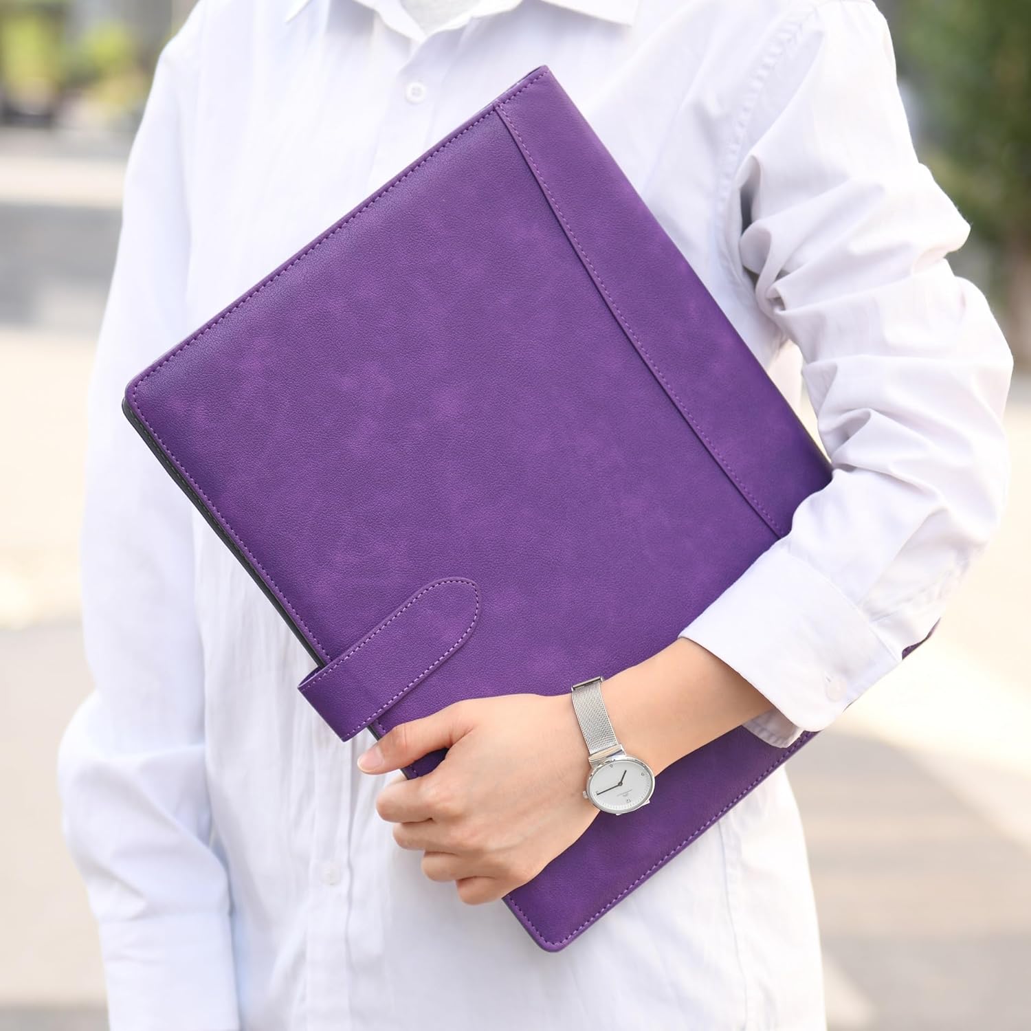 Wason Portafolio Padfolio A4 – Carpeta de piel sintética con almohadilla de escritura, funda extraíble para portapapeles, tarjeta, soporte para