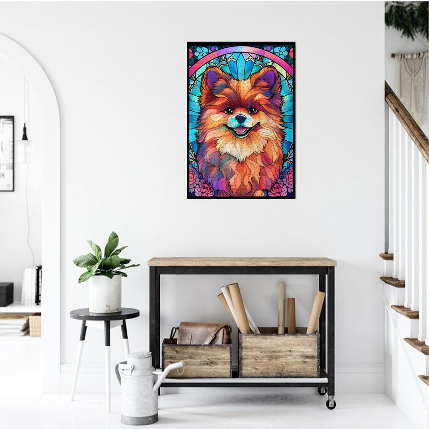 Pomeranian Dogs Lovers – Rompecabezas de madera de 1000 piezas de pintura artística para niños y adultos, cumpleaños, día de la madre, día del