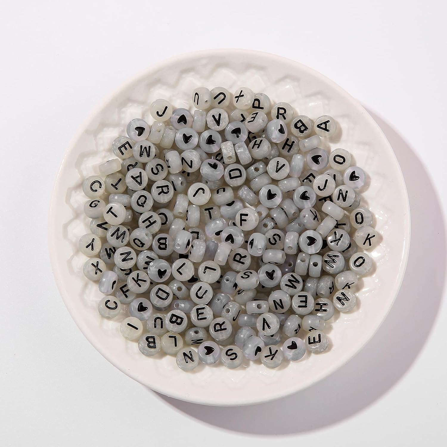 1000 cuentas de letras acrílicas del alfabeto, de 0.15 x 0.27 pulgadas, cuentas que brillan en la oscuridad, para pulseras y fabricación de joyas