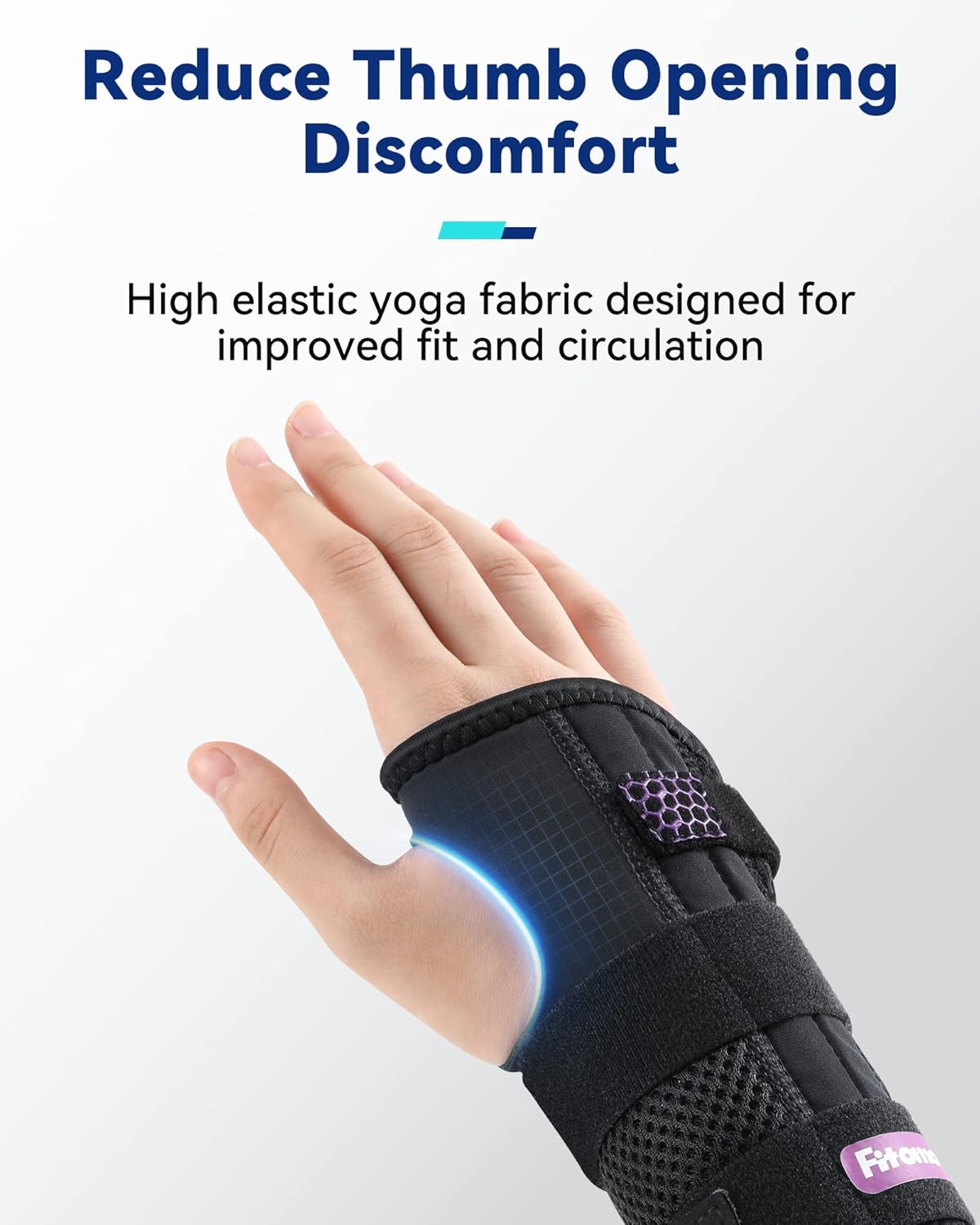 Muñequera para túnel carpiano, soporte nocturno con 3 férulas de metal para dormir y apertura suave del pulgar, soporte de muñeca ajustable para