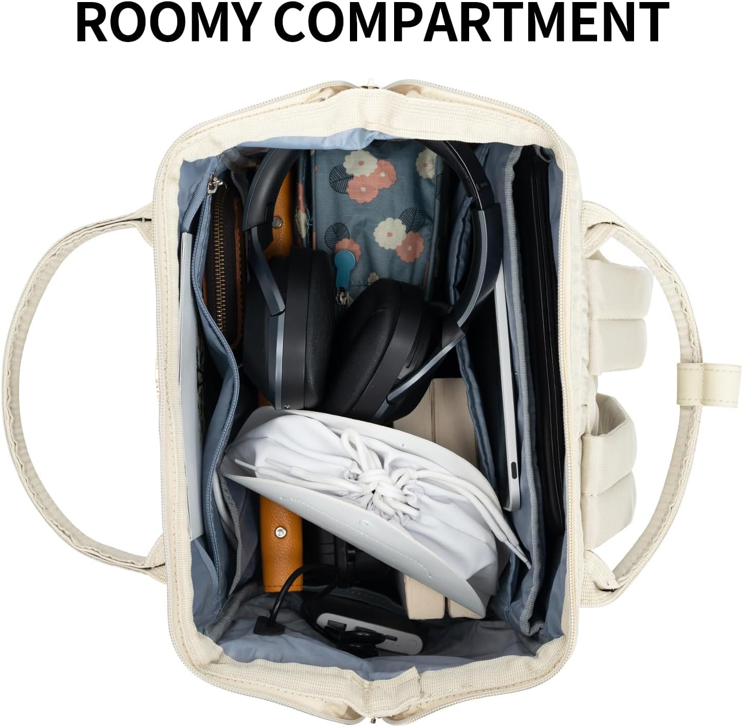 KROSER Mochila para computadora portátil de 15.6 pulgadas, mochila casual universitaria, Beige, Mochila para laptop