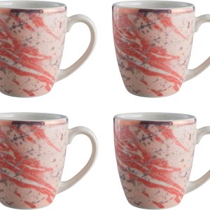 Juego de 4 tazas Corona  Perfecto para los amantes del café y el té  Amani 12.8 oz – 380cc  Cerámica  Decoración de oro rosa Juego de 4 tazas Corona  Perfecto para los amantes del café y el té  Amani 12.8 oz – 380cc  Cerámica  Decoración de oro rosa