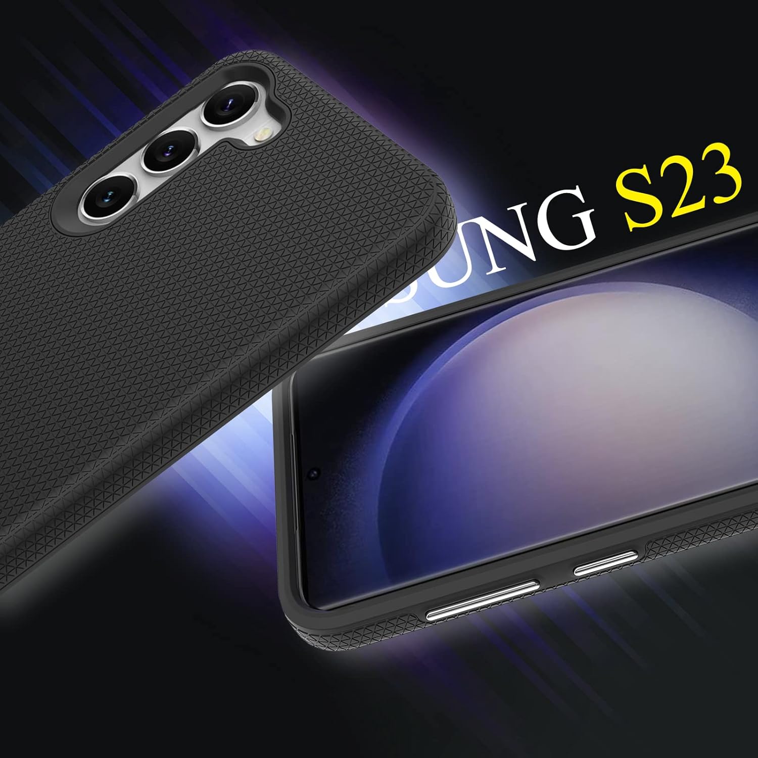 Fangroney Funda para Samsung Galaxy S23 5G protección contra caídas de grado militar para Galaxy S23 1Pack protector de pantalla de vidrio templado