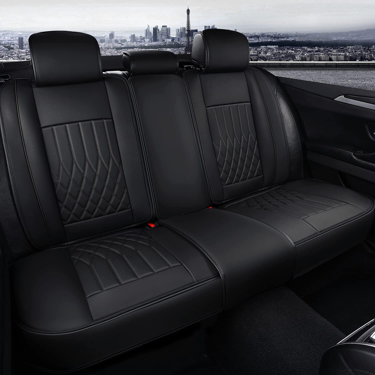 LUCKYMAN CLUB J01-LH – Juego completo de fundas universales para asiento de automóvil, se adapta a la mayoría de los sedanes, SUV, camiones,