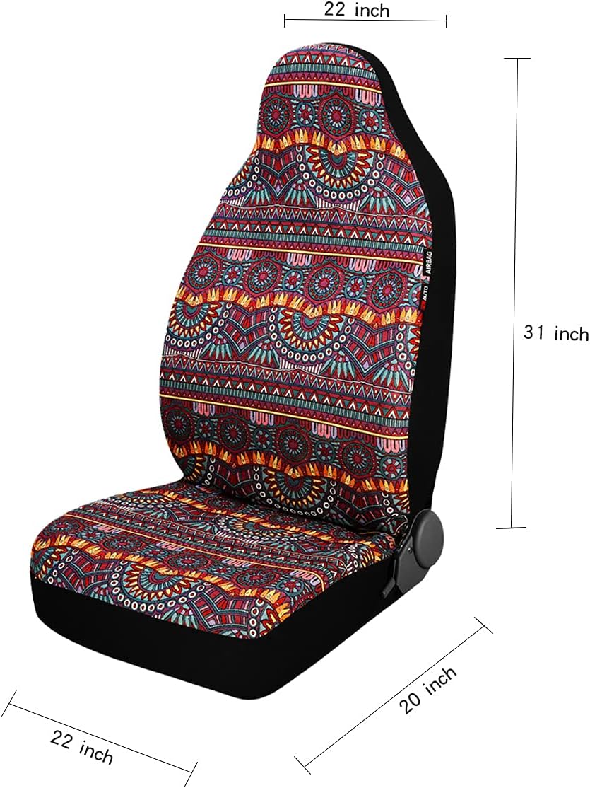 P&J – Manta duradera para asiento de cubo para automóvil, diseño bohemio mágico, ajuste universal para autos, SUV, camionetas, furgonetas