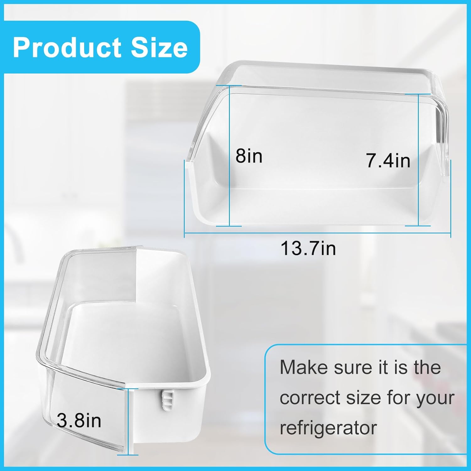 DA97-12650A – Cesta de estante para puerta de refrigerador, lado derecho, compatible con Samsung RF260, RF261, RF263, estantes de refrigerador,
