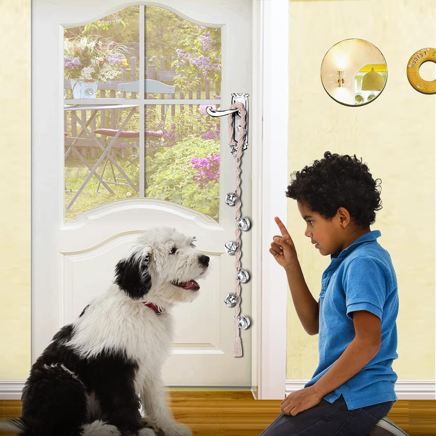Campanas de perro para salir al exterior, campana ajustable para puerta de perro, campanas de puerta para perros, campana de entrenamiento de
