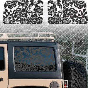 Calcomanías para ventana trasera con estampado floral para Wrangler 2018-2024 de 4 puertas JLU 2018 2019 2020 2021 2022 2023 2024  Calcomanías Calcomanías para ventana trasera con estampado floral para Wrangler 2018-2024 de 4 puertas JLU 2018 2019 2020 2021 2022 2023 2024  Calcomanías