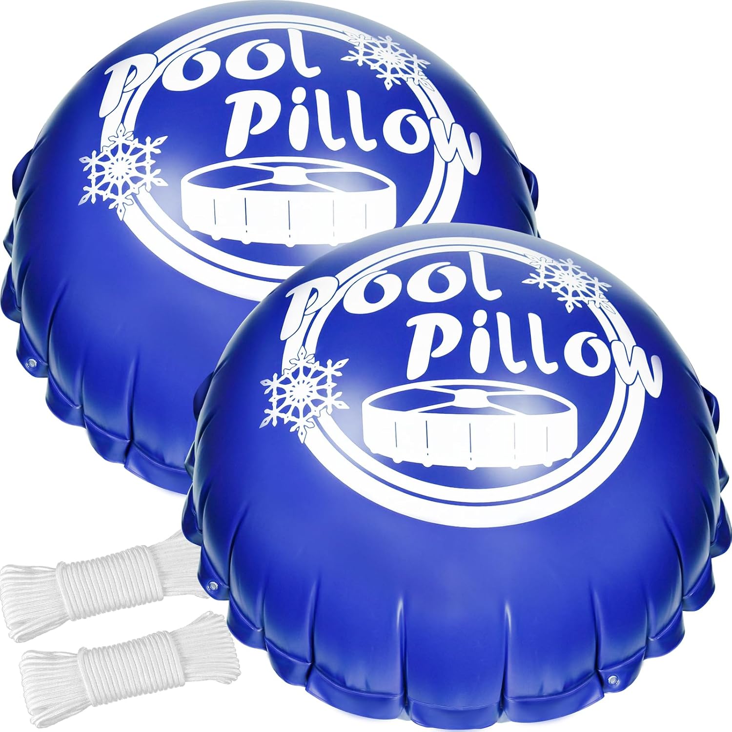 Juego de 2 almohadas de piscina de 4 x 4 pies para piscina sobre el suelo, kit de cierre de piscina para invierno, extra duraderas y resistentes al