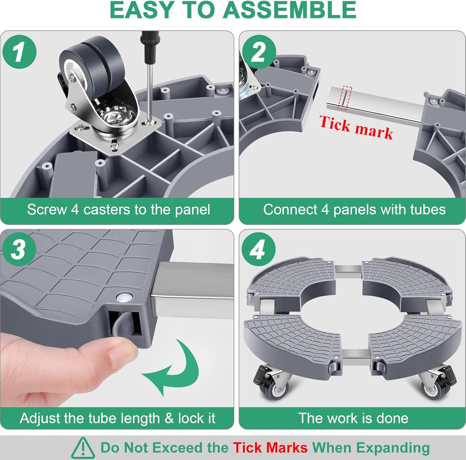 sanyi Organizador para plantas con ruedas, paquete de 2 soportes ajustables de 15 a 21 pulgadas con ruedas, soporte para plantas resistente con