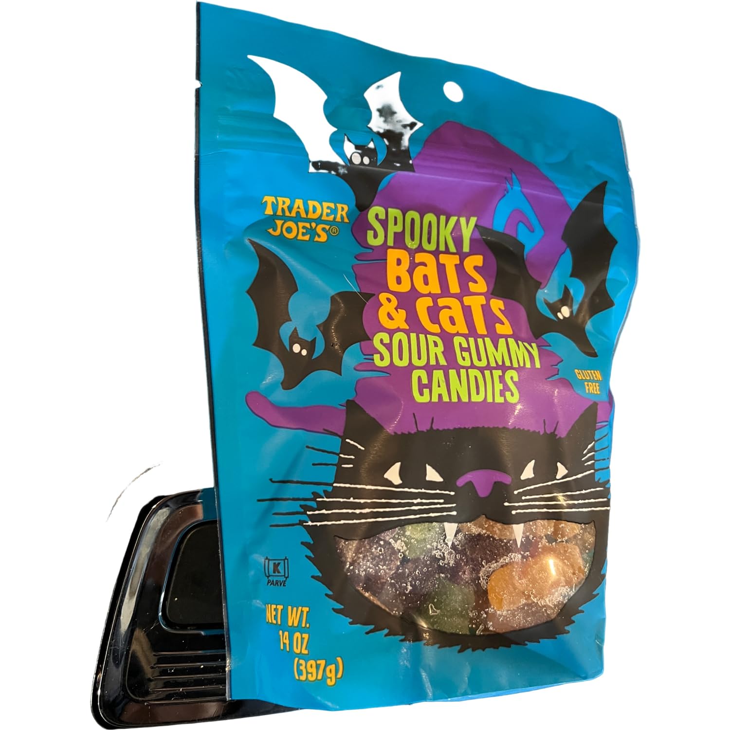 Trader Joe’s Spooky Bats & Cats – Caramelos de gomita agrios sin gluten, 14 onzas (paquete de 1)