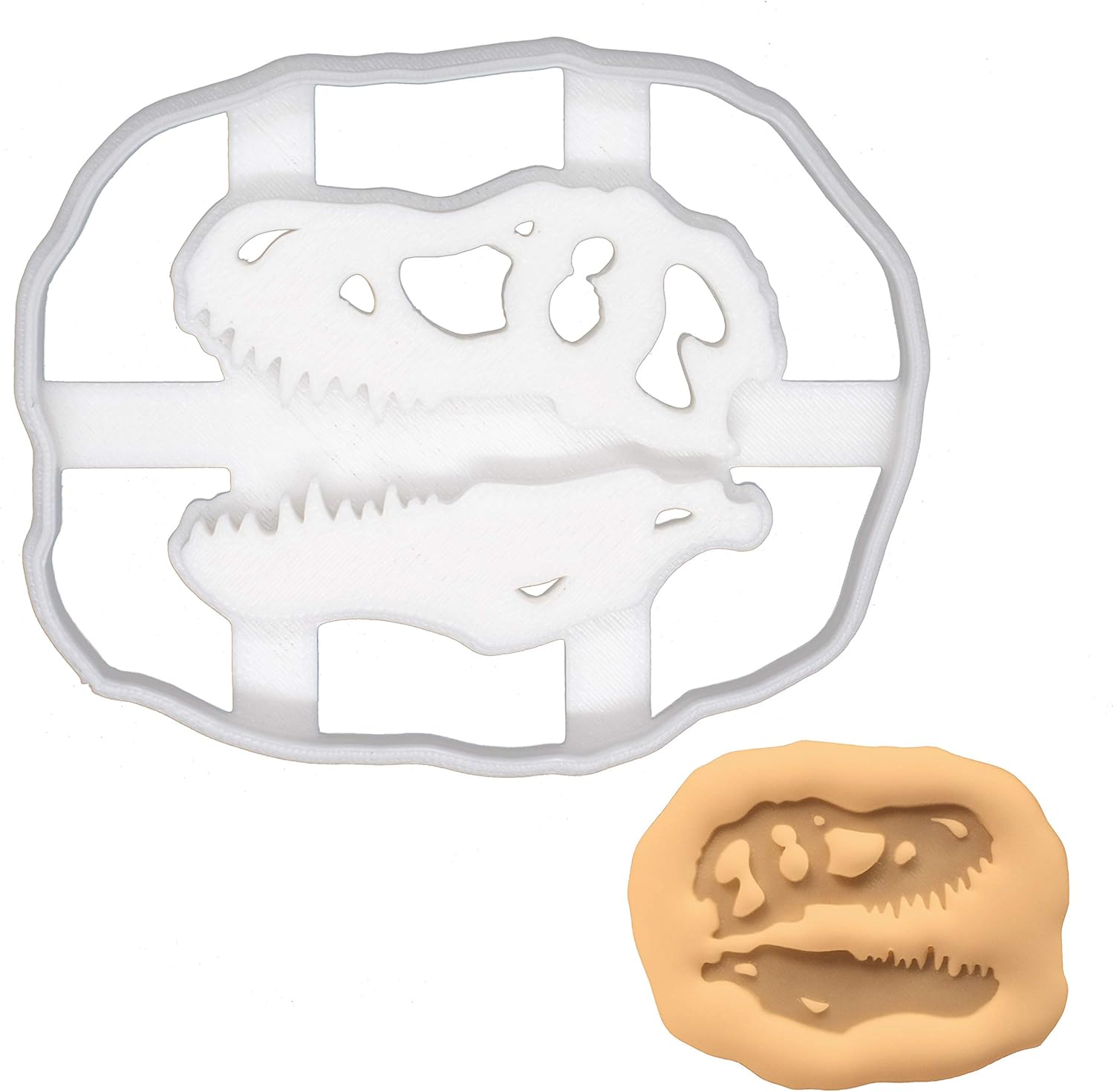 T-Rex Skull Fossil cortador de galletas, 1 pieza – Bakerlogy