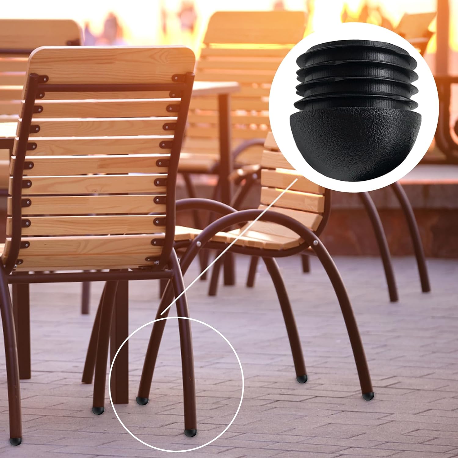HANSHILAI – Tapón de tubo abovedado de 2 pulgadas, tapones de plástico negro de 1.969 in, 4 piezas de inserciones de tubo redondo para muebles,