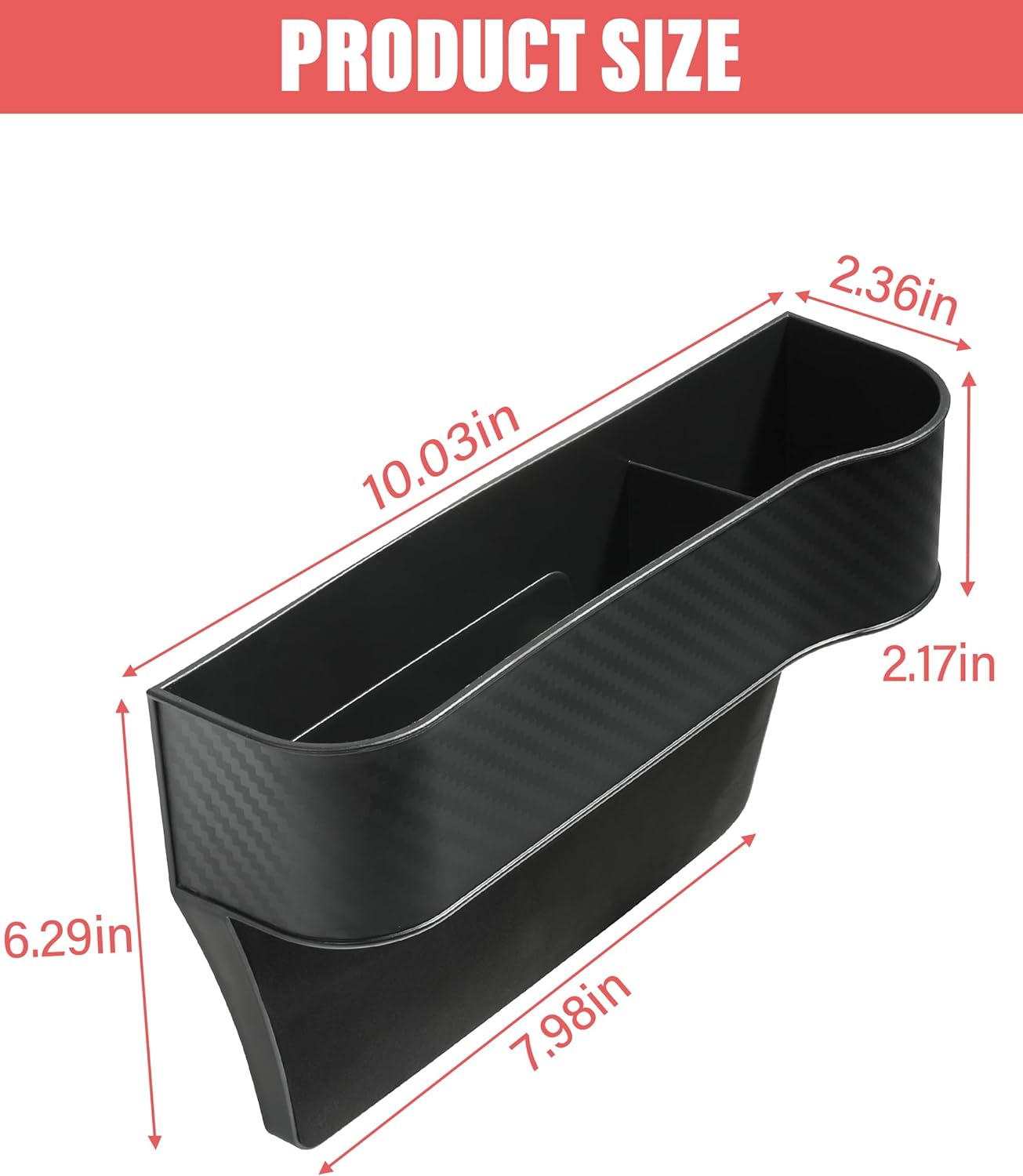 ESEWALAS Organizador de asiento de coche, caja de almacenamiento multifuncional, portátil, unisex