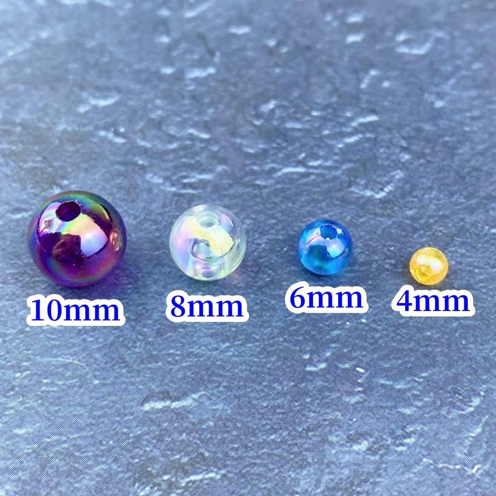 1000 cuentas redondas acrílicas de colores AB de 0.236 pulgadas, cuentas espaciadoras redondas para aretes, pulseras, collares, llaveros, joyería,