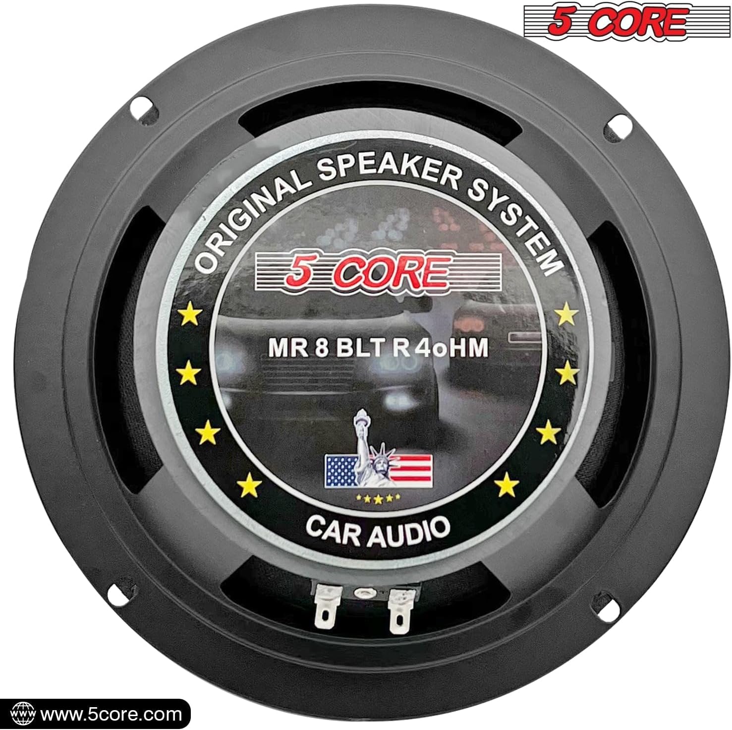 5 CORE 2 altavoces de audio Bullet Pro de rango medio de 8 pulgadas, bala de aluminio roja, 580 W máx. 4 ohmios, altavoces de audio de alta calidad